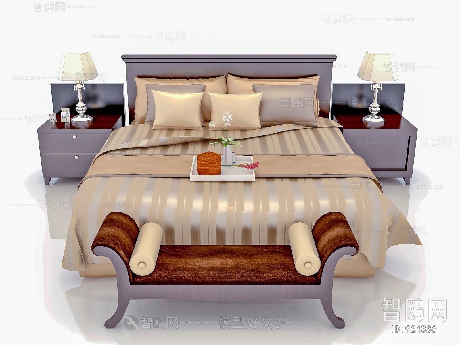 Simple European Style Double Bed