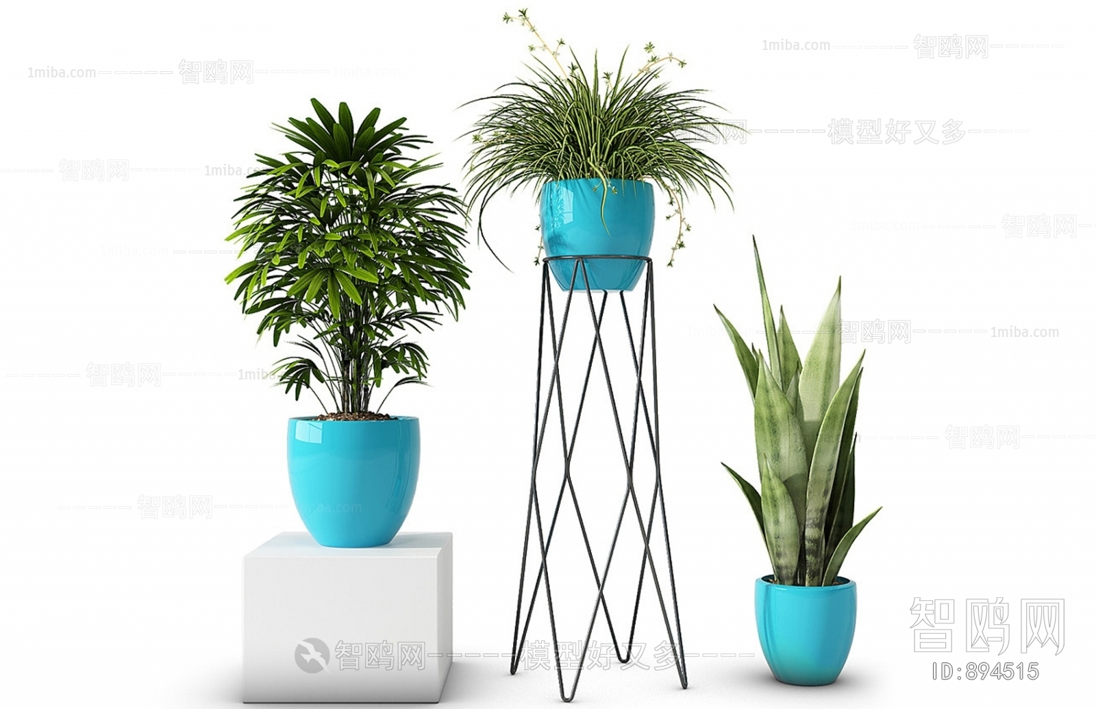 Modern Potted Green Plant