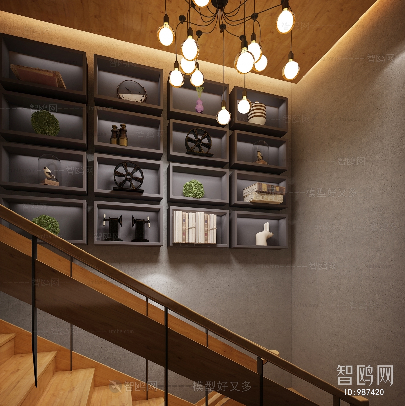 Industrial Style Stair Balustrade/elevator