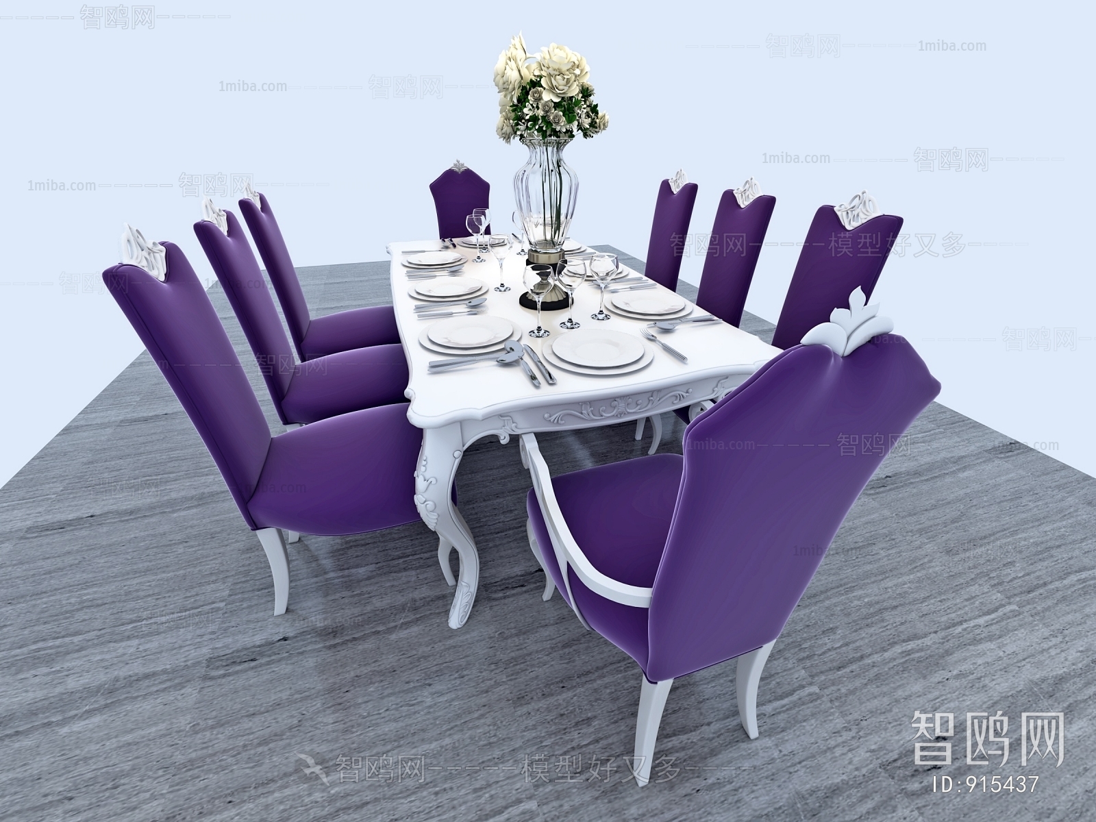 Simple European Style Dining Table And Chairs