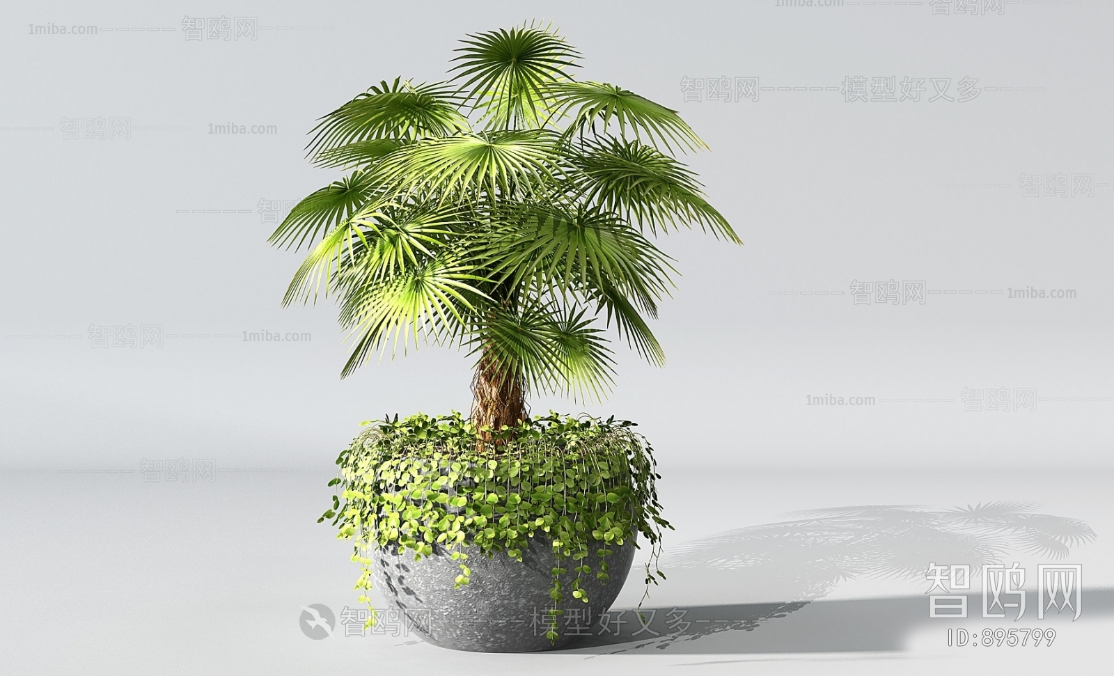 Modern Potted Green Plant