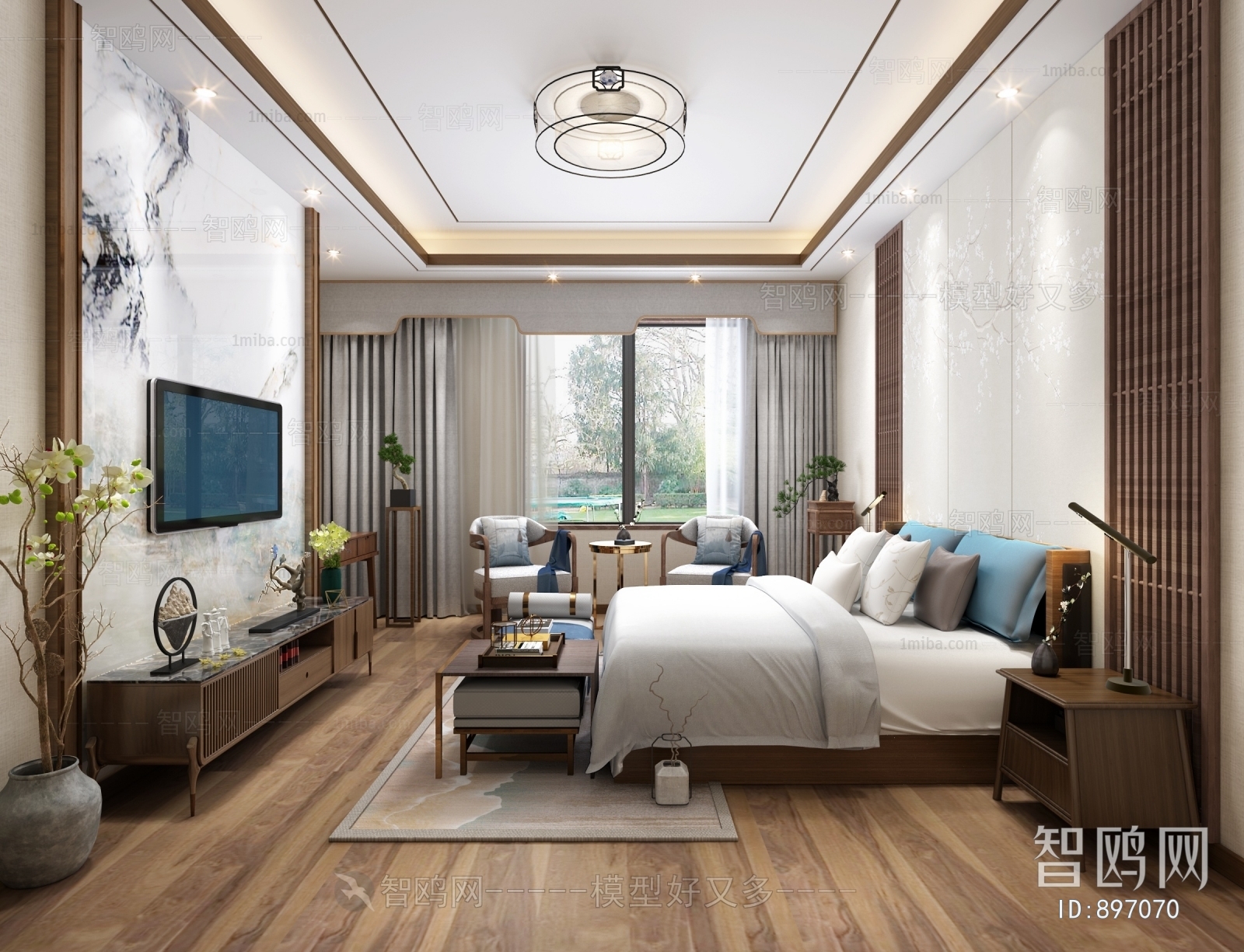 New Chinese Style Bedroom