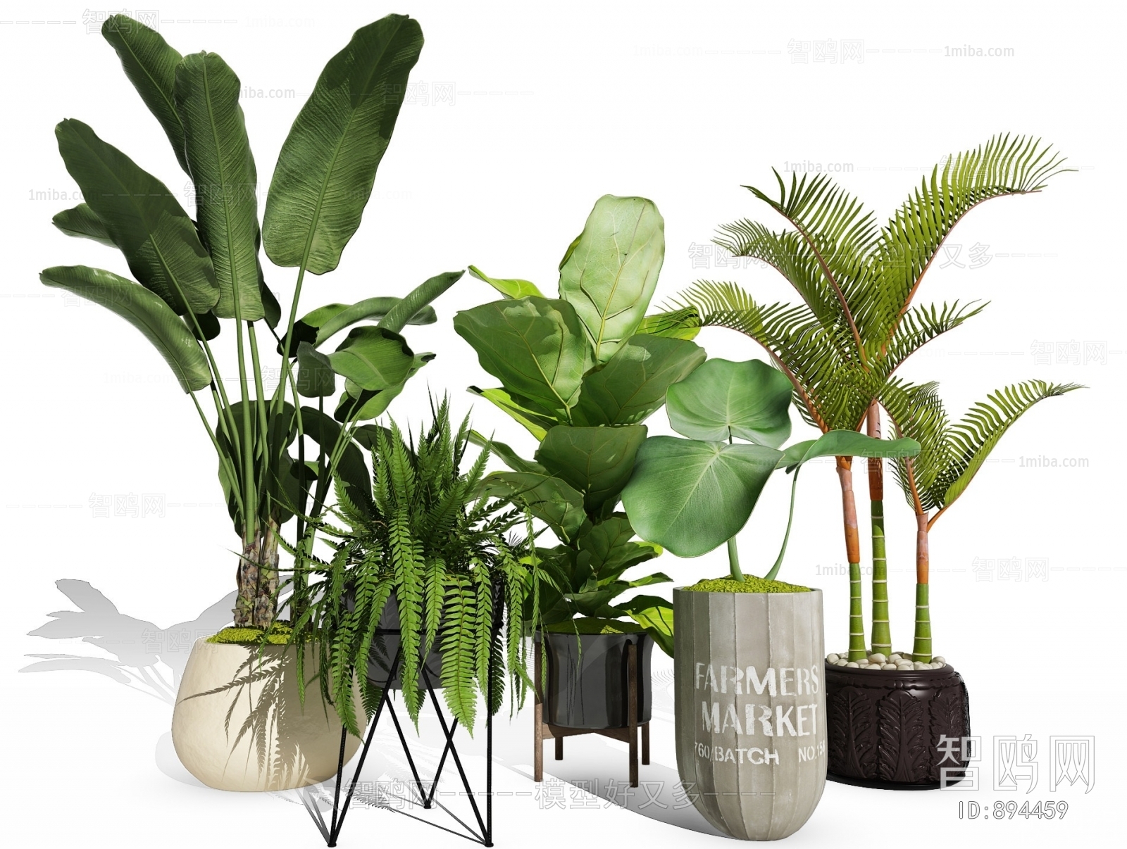 Modern Potted Green Plant