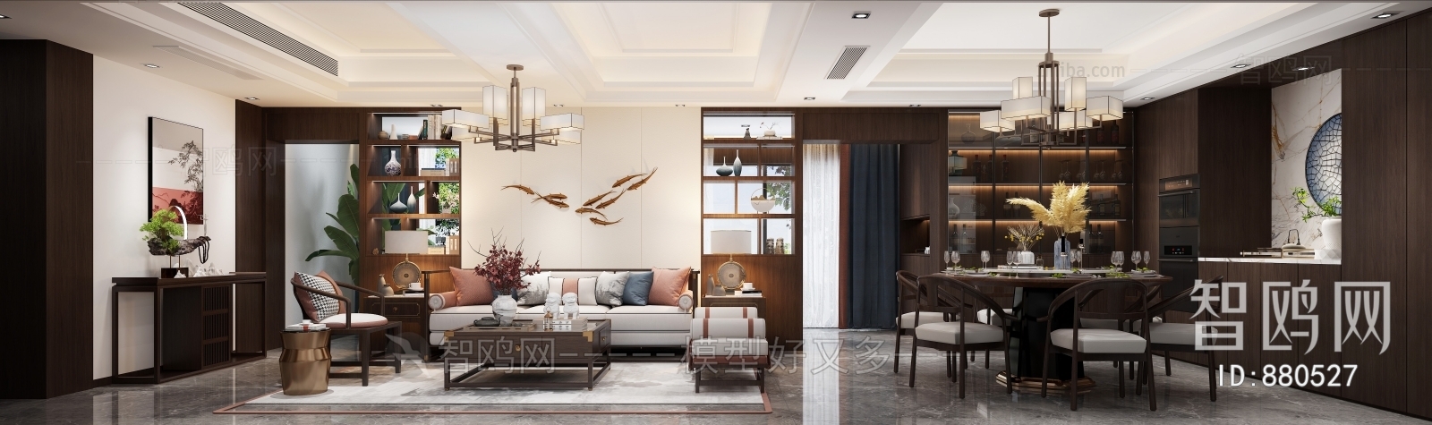 New Chinese Style A Living Room