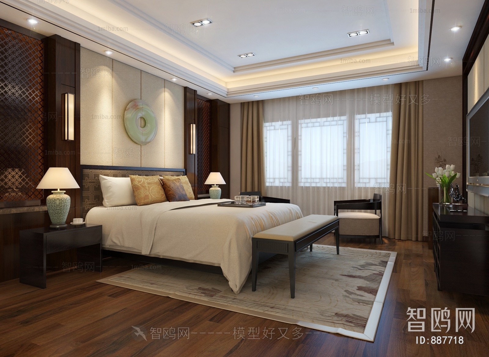 New Chinese Style Bedroom