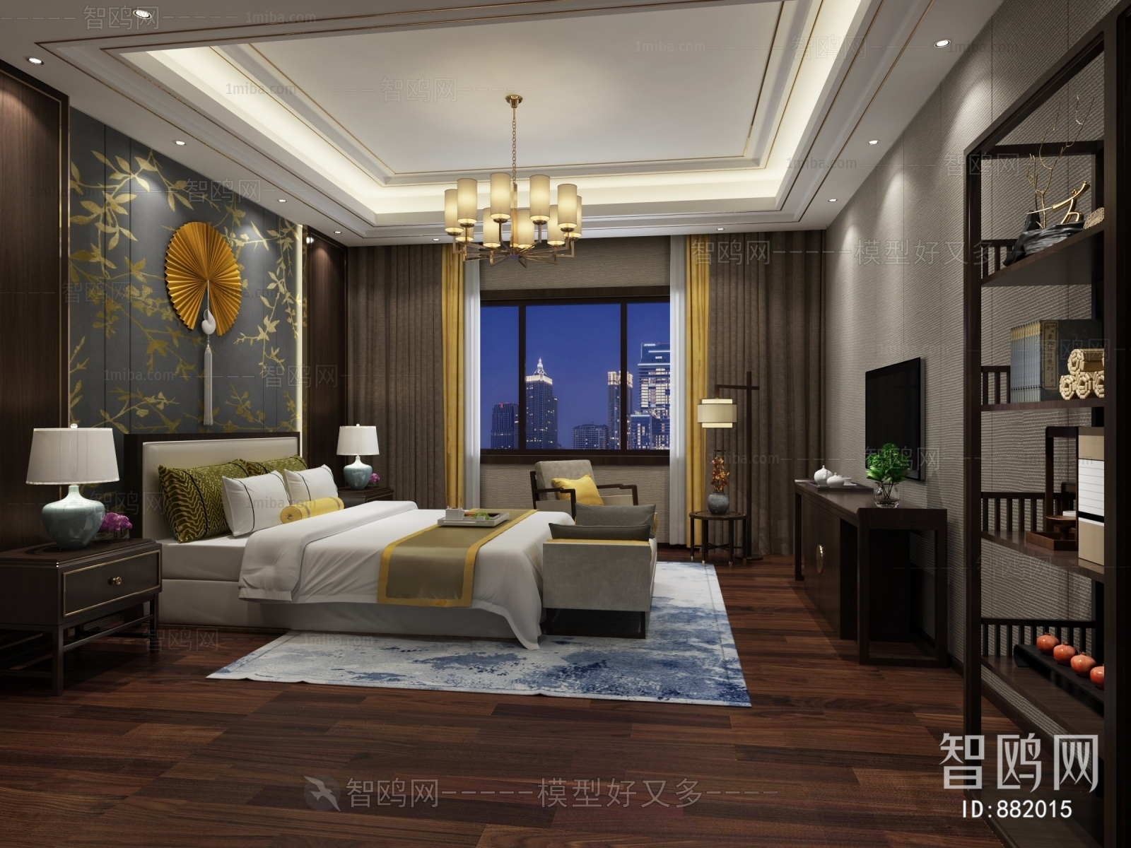 New Chinese Style Bedroom