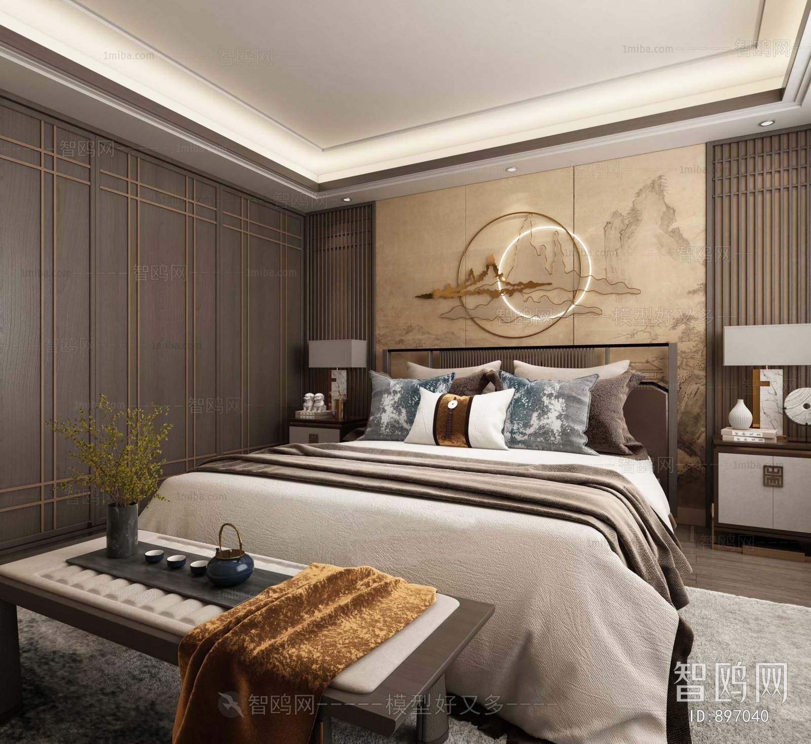 New Chinese Style Bedroom