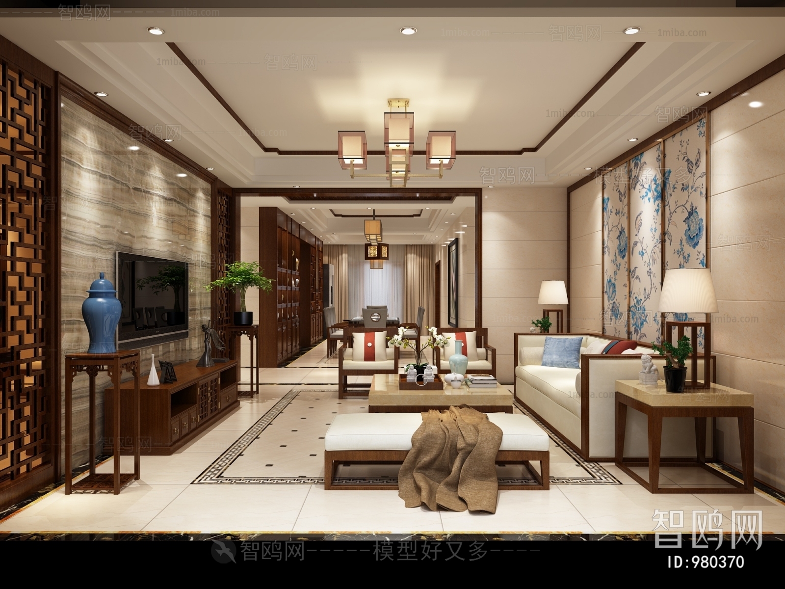 New Chinese Style A Living Room