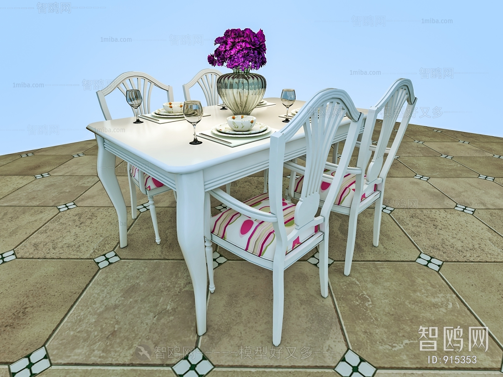 Simple European Style Dining Table And Chairs