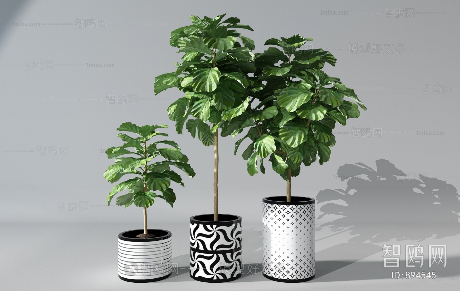 Modern Potted Green Plant