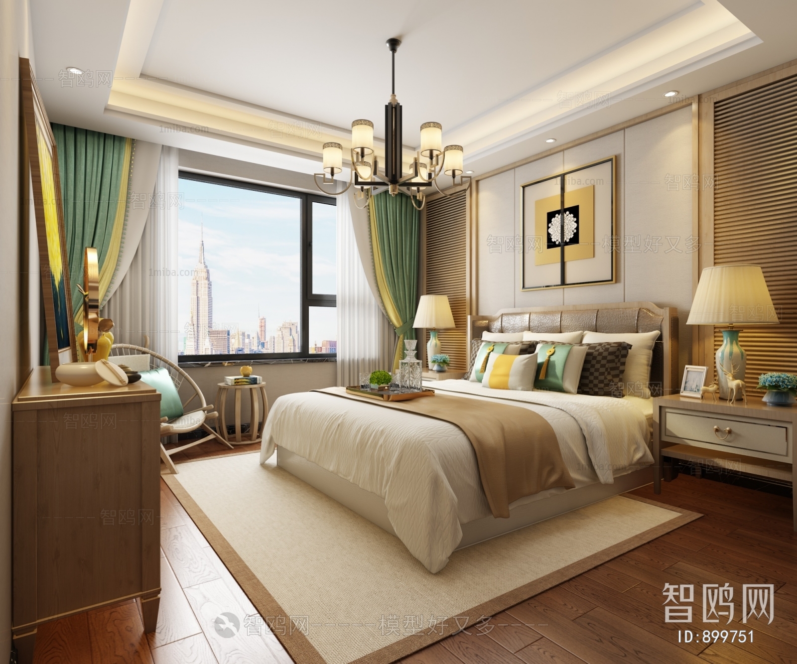 New Chinese Style Bedroom