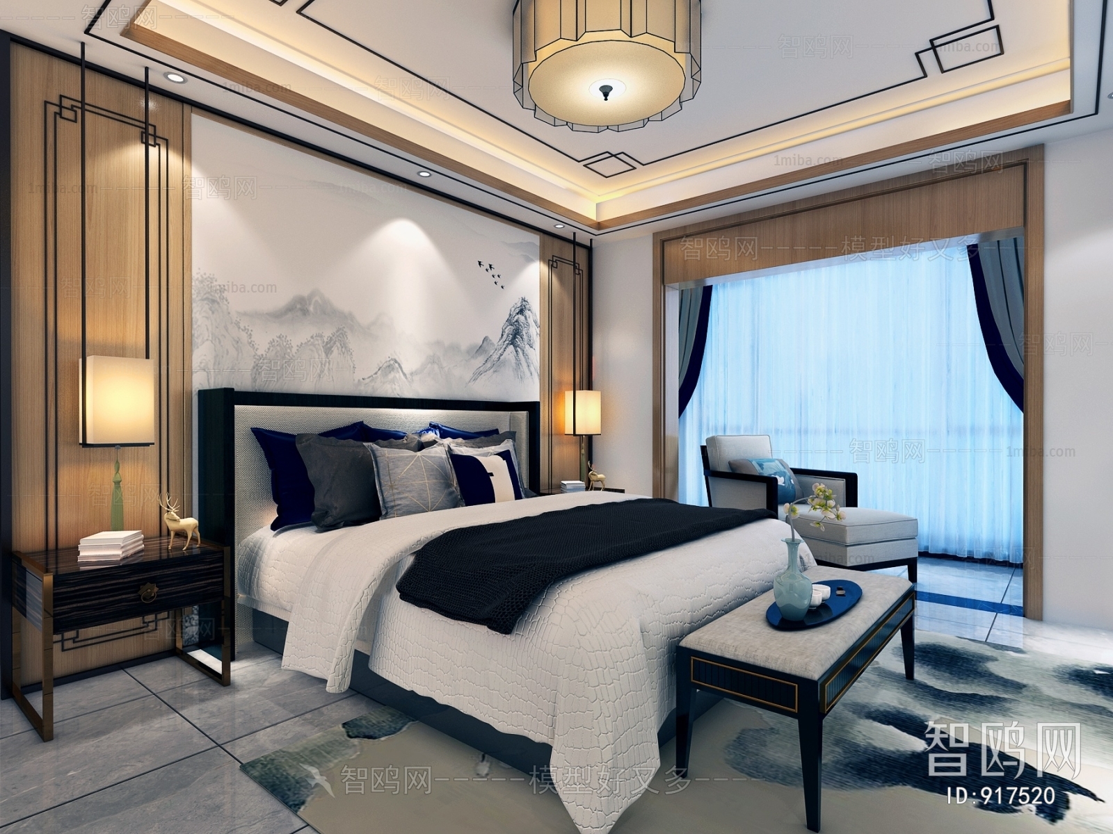 New Chinese Style Bedroom