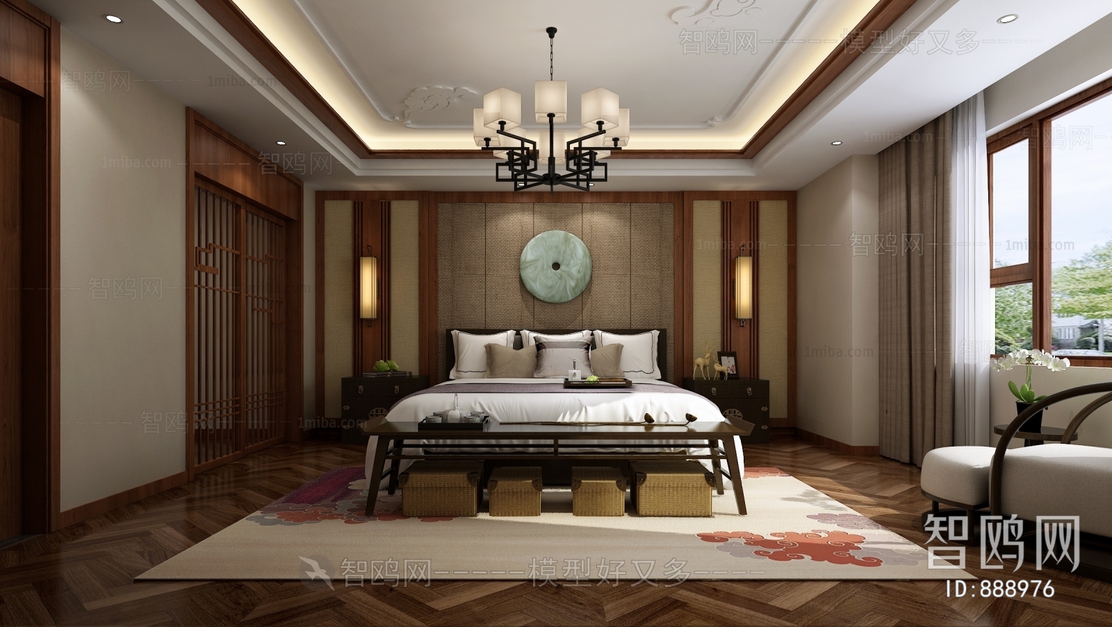 New Chinese Style Bedroom