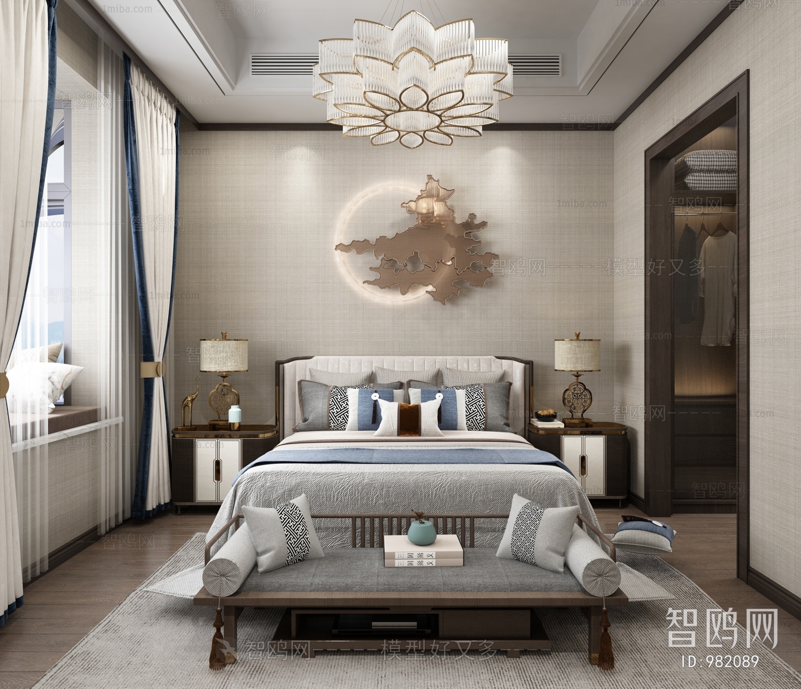 New Chinese Style Bedroom