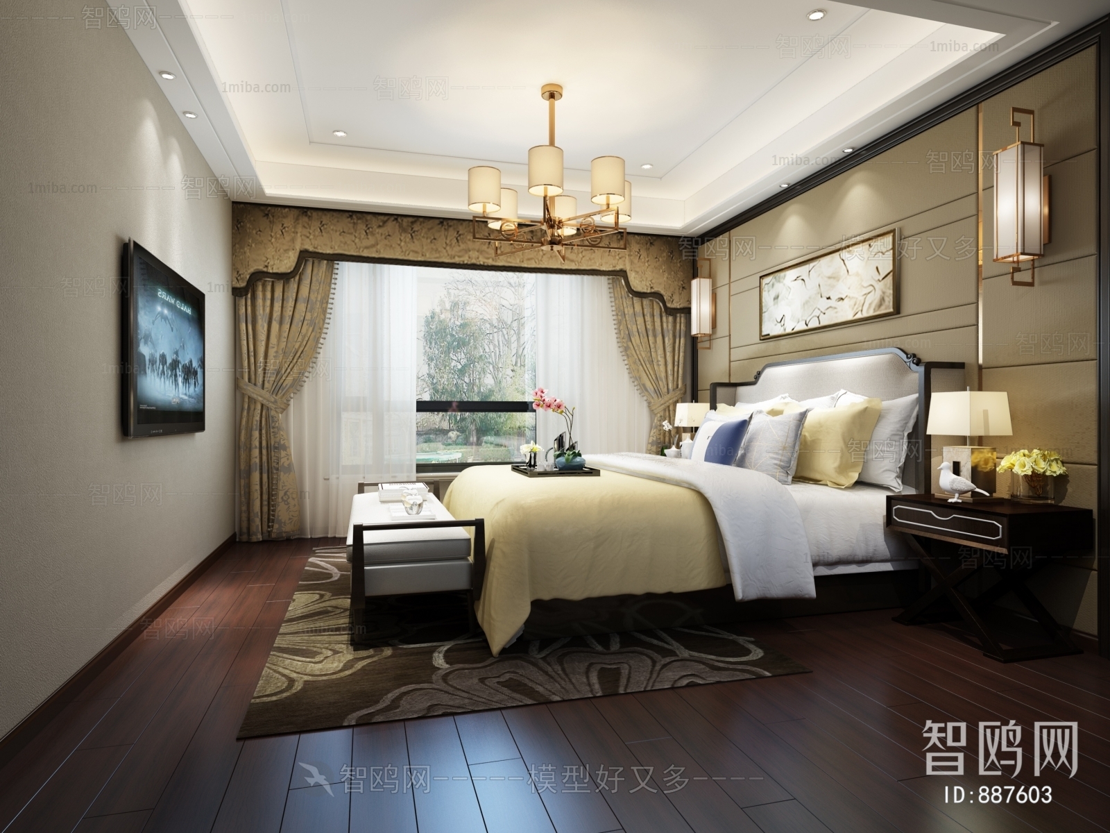 New Chinese Style Bedroom