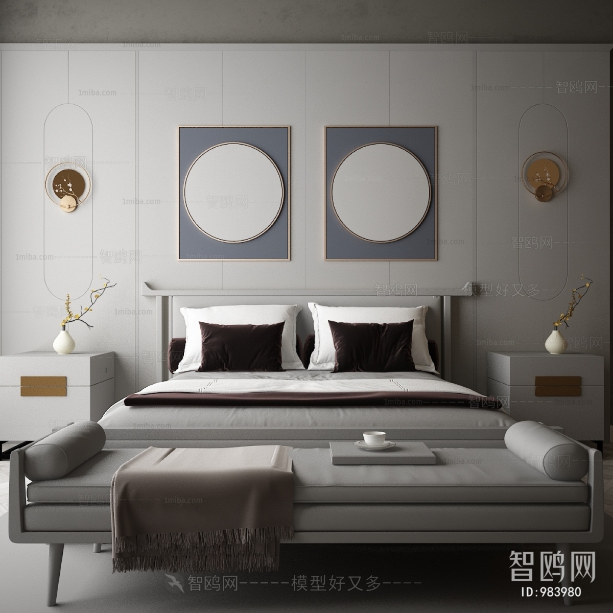 New Chinese Style Double Bed