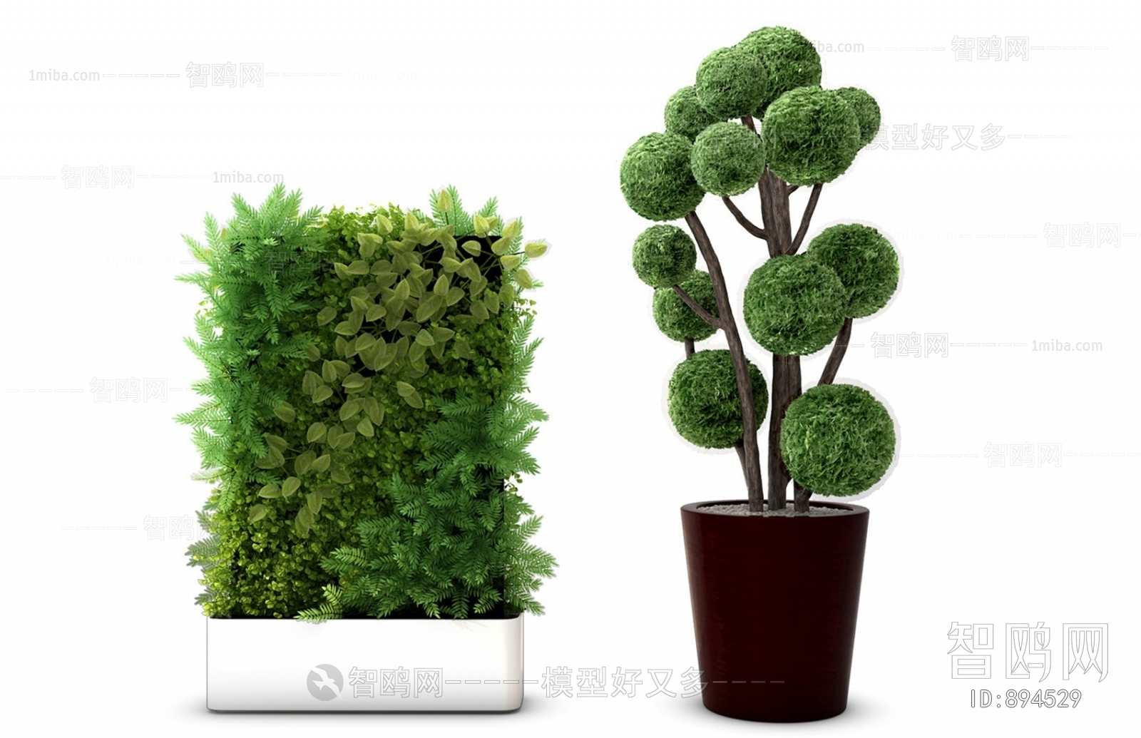 Modern Potted Green Plant