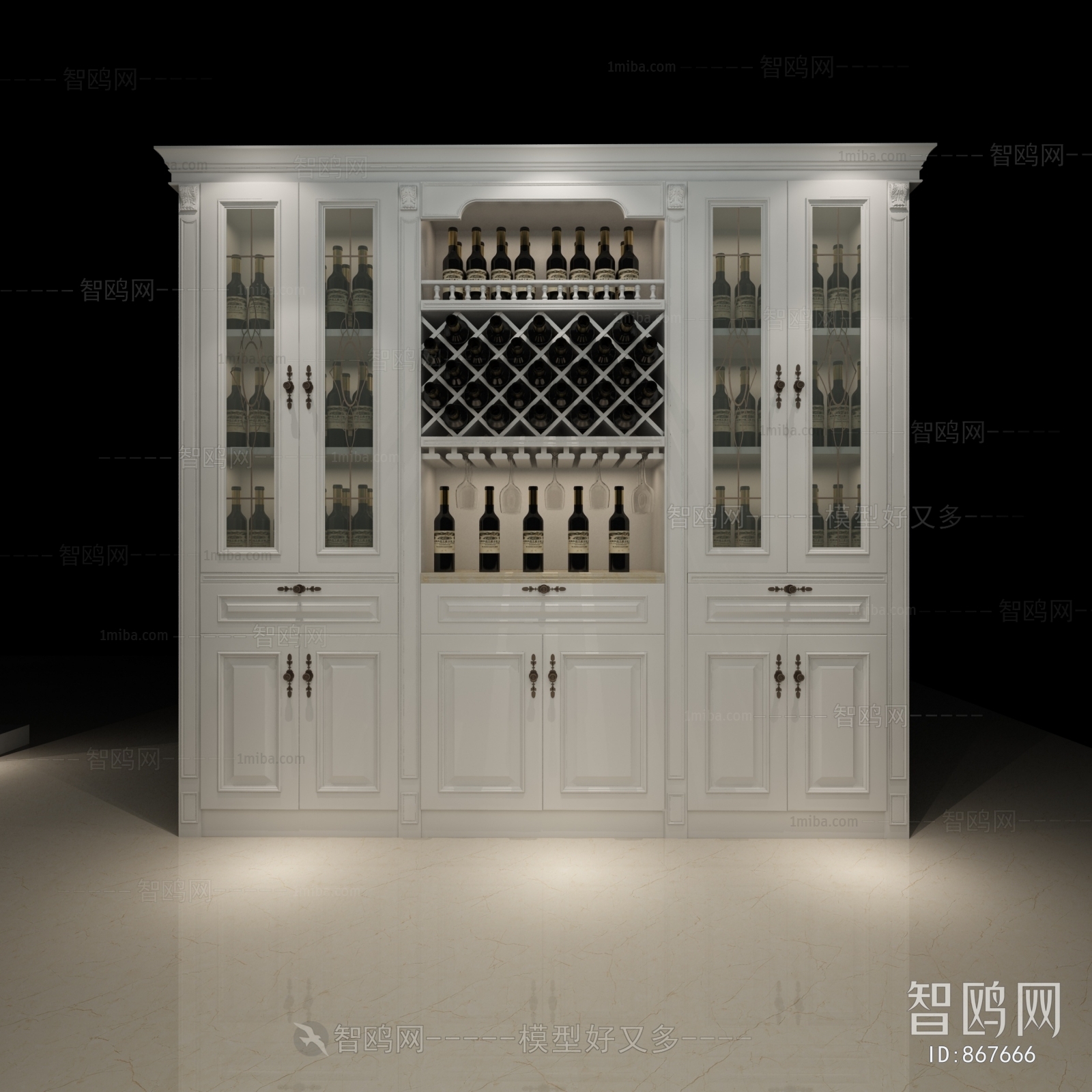 Simple European Style Wine Cabinet