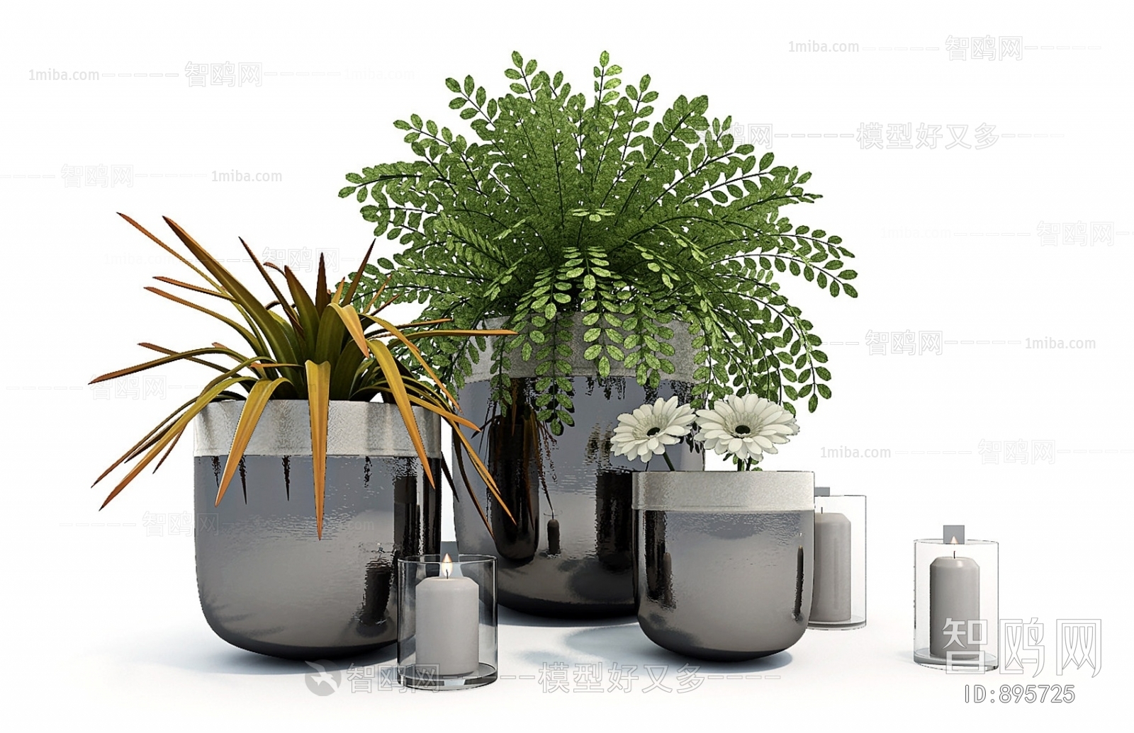 Modern Potted Green Plant