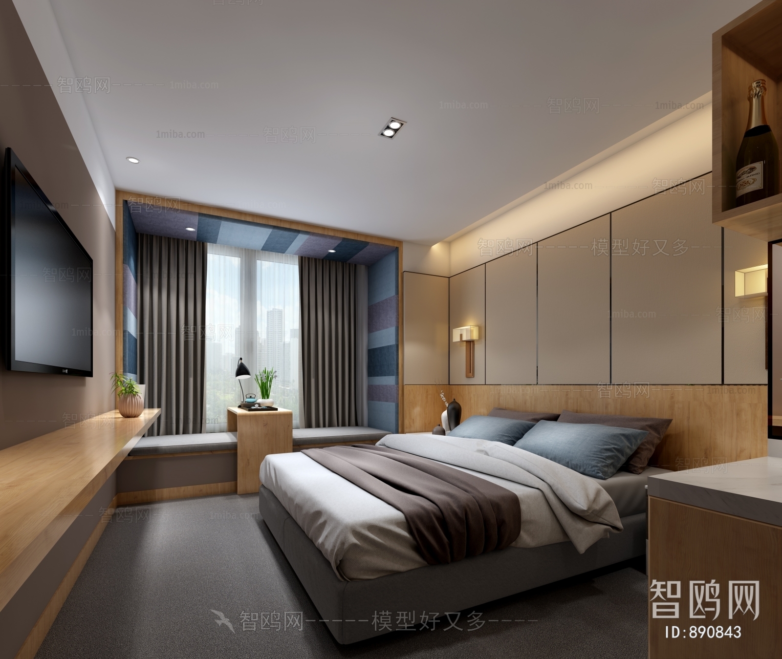 New Chinese Style Bedroom