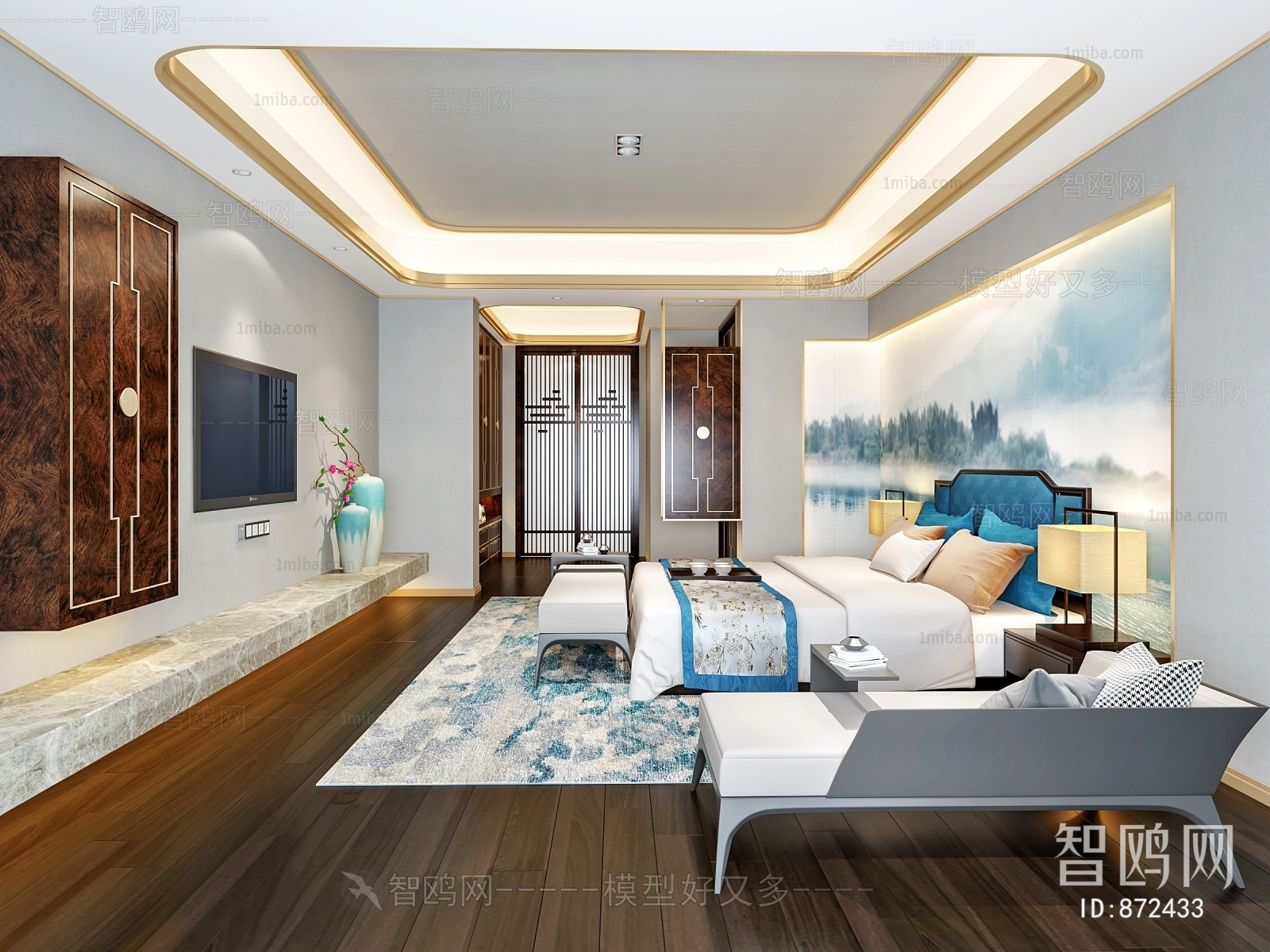 New Chinese Style Bedroom