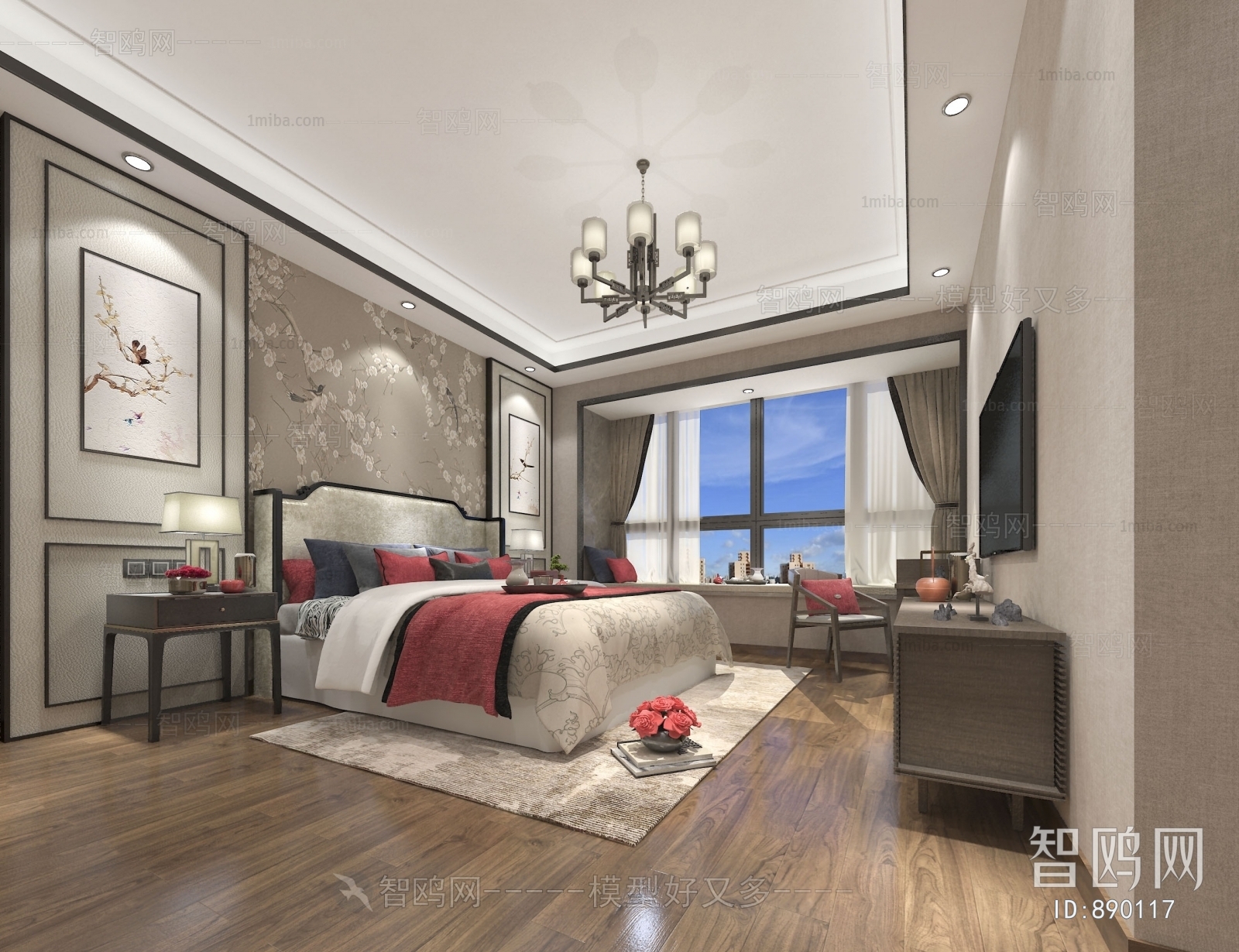 New Chinese Style Bedroom