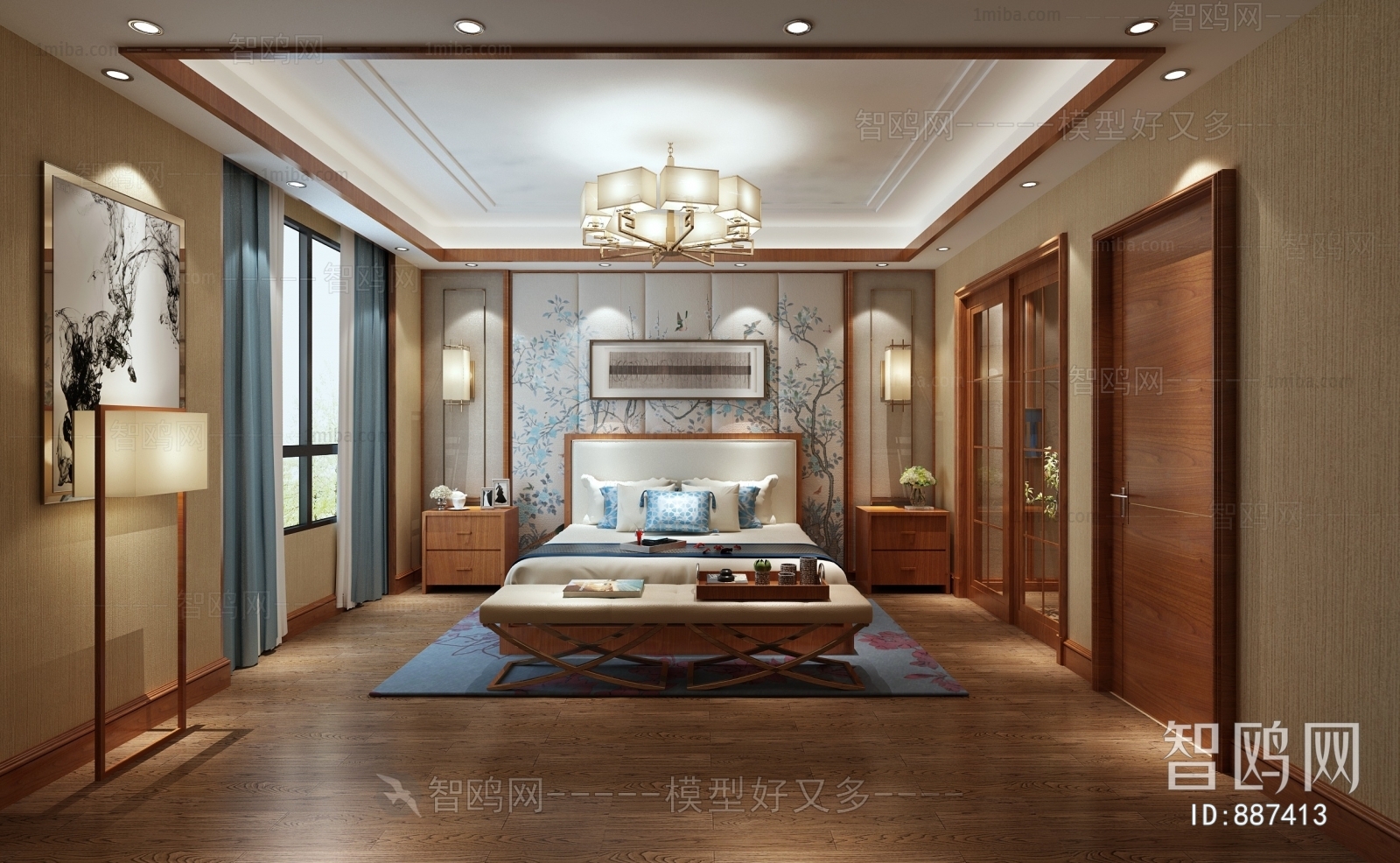 New Chinese Style Bedroom