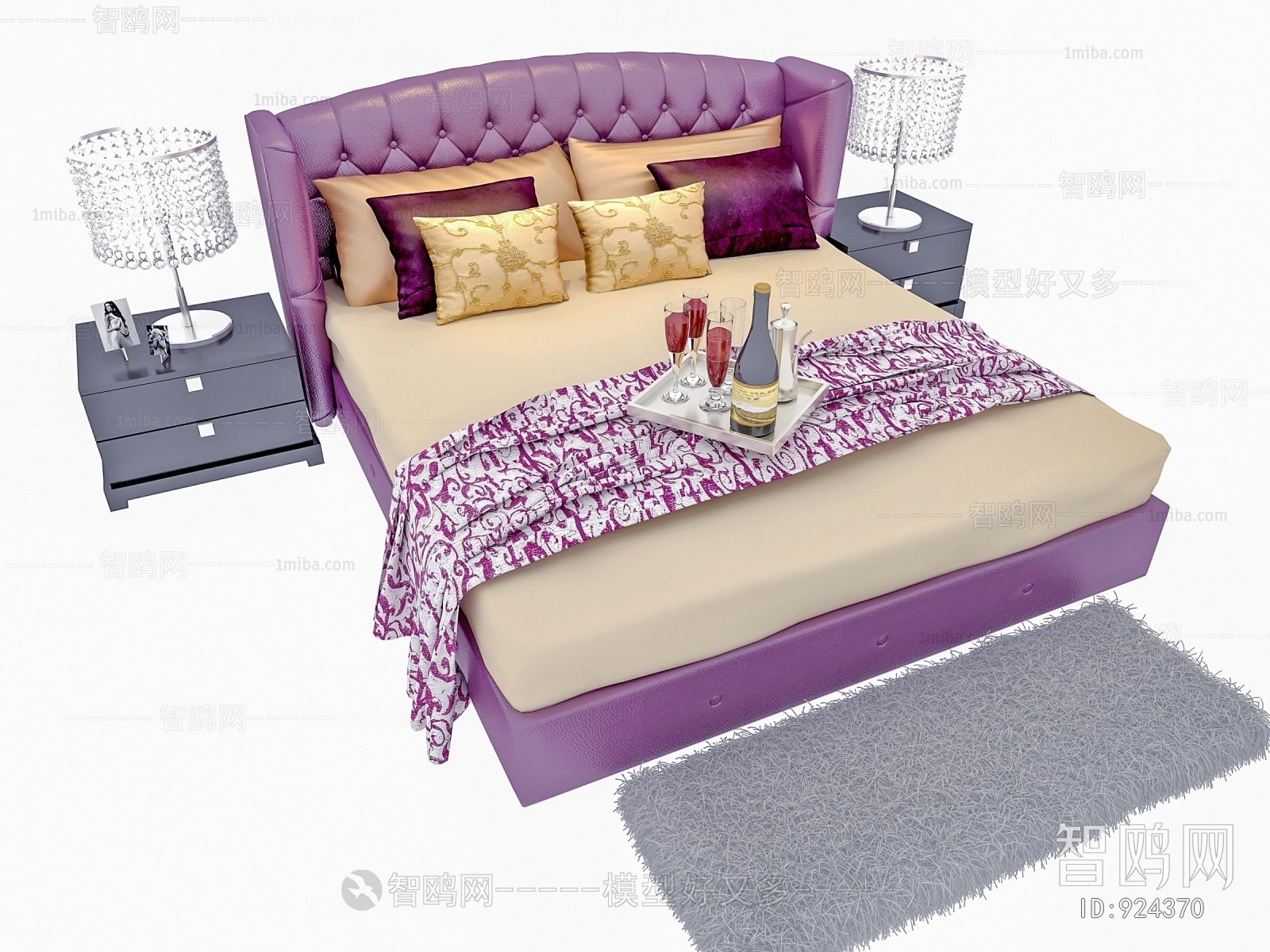 Simple European Style Double Bed