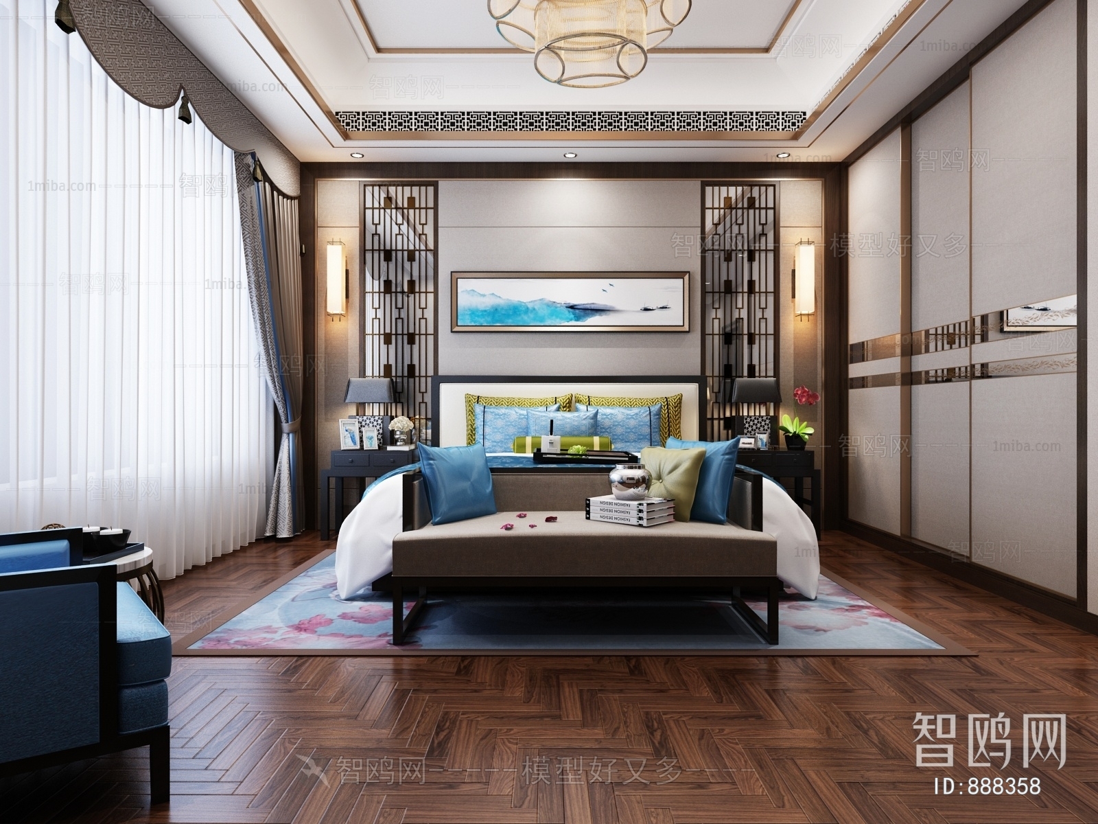 New Chinese Style Bedroom