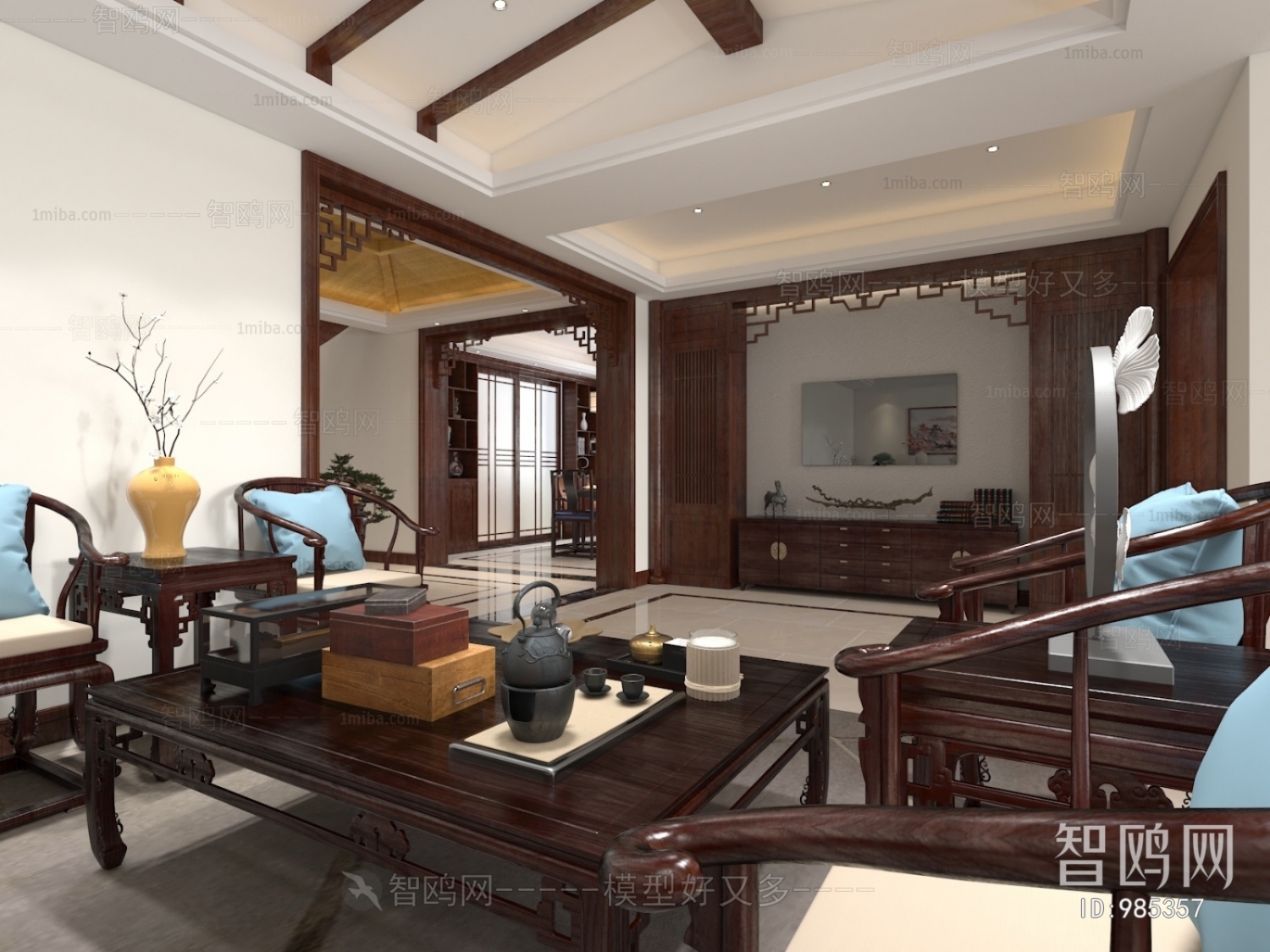 New Chinese Style A Living Room