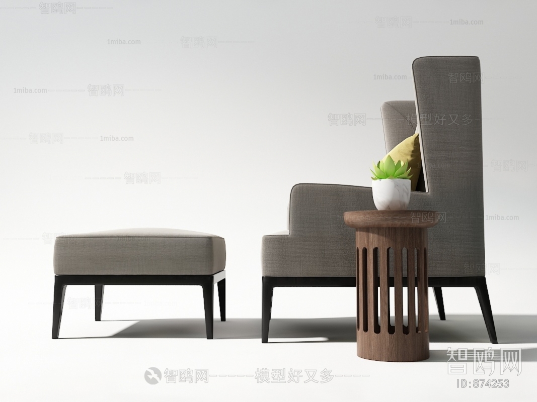 New Chinese Style Single Sofa