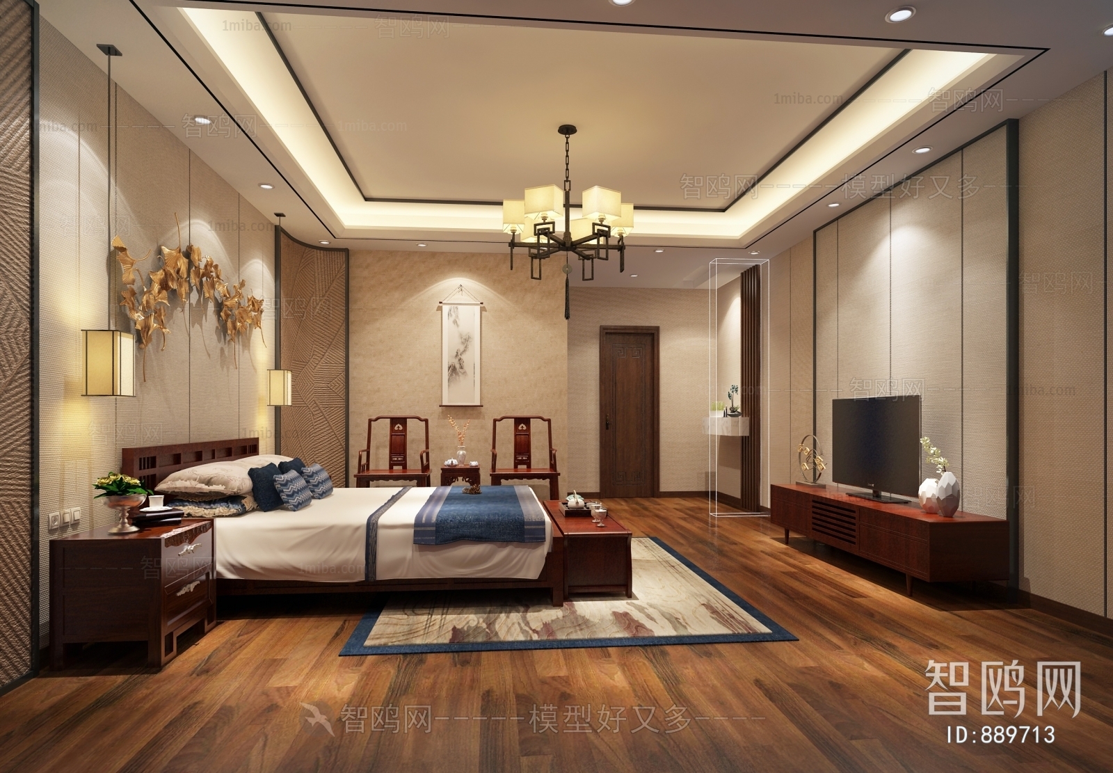 New Chinese Style Bedroom