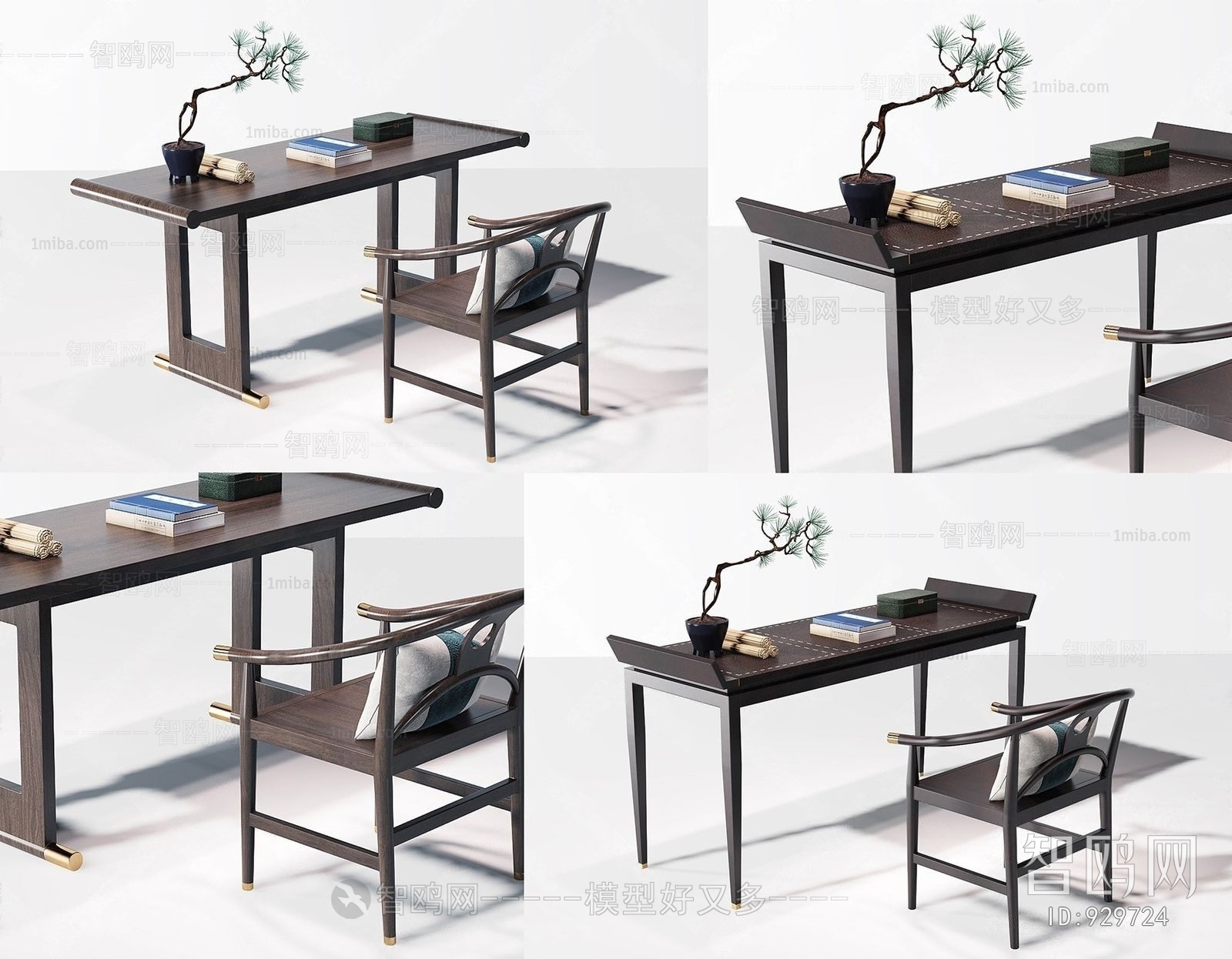 New Chinese Style Computer Desk And Chair