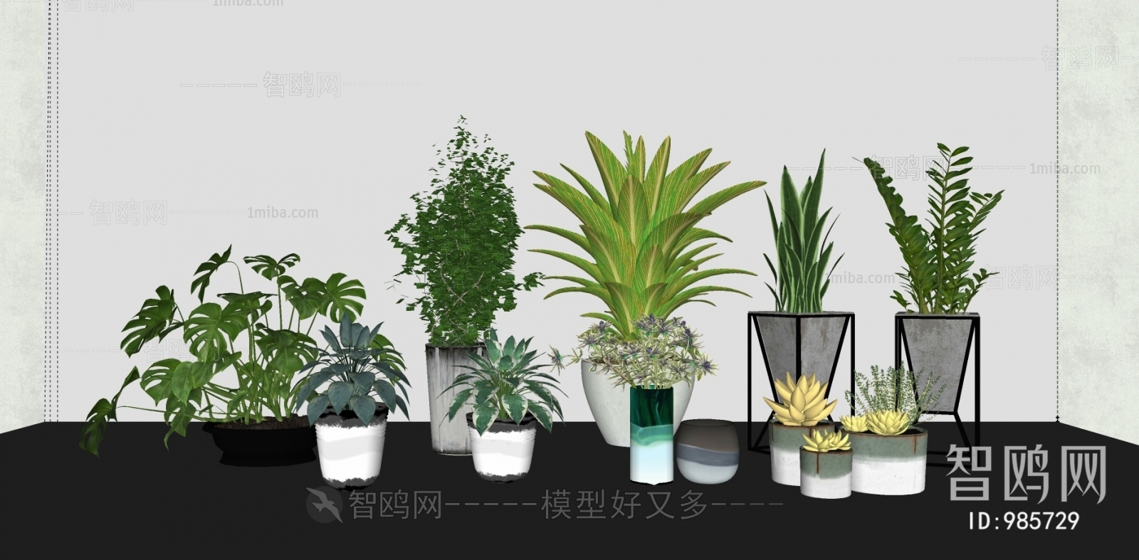 现代绿植盆栽组合