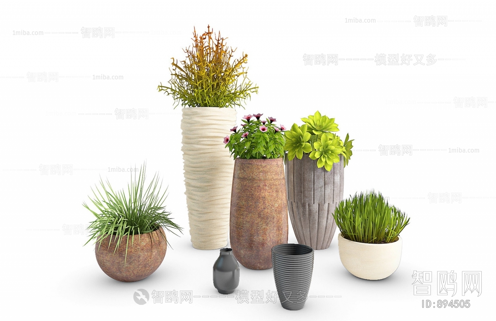 Modern Potted Green Plant