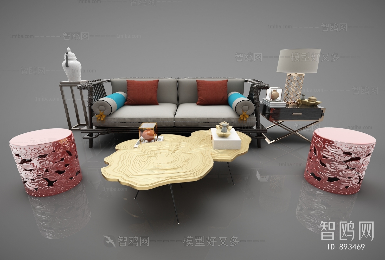 New Chinese Style Sofa Combination