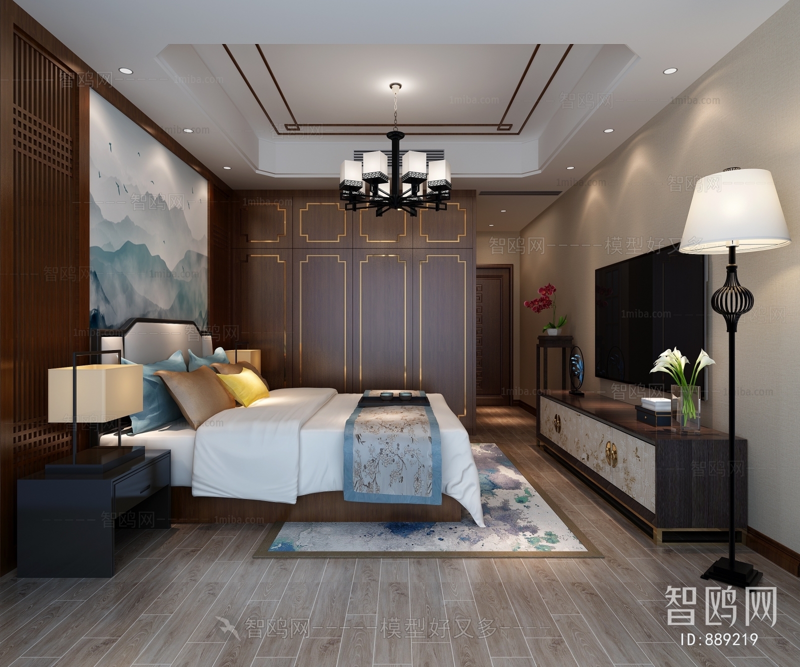 New Chinese Style Bedroom