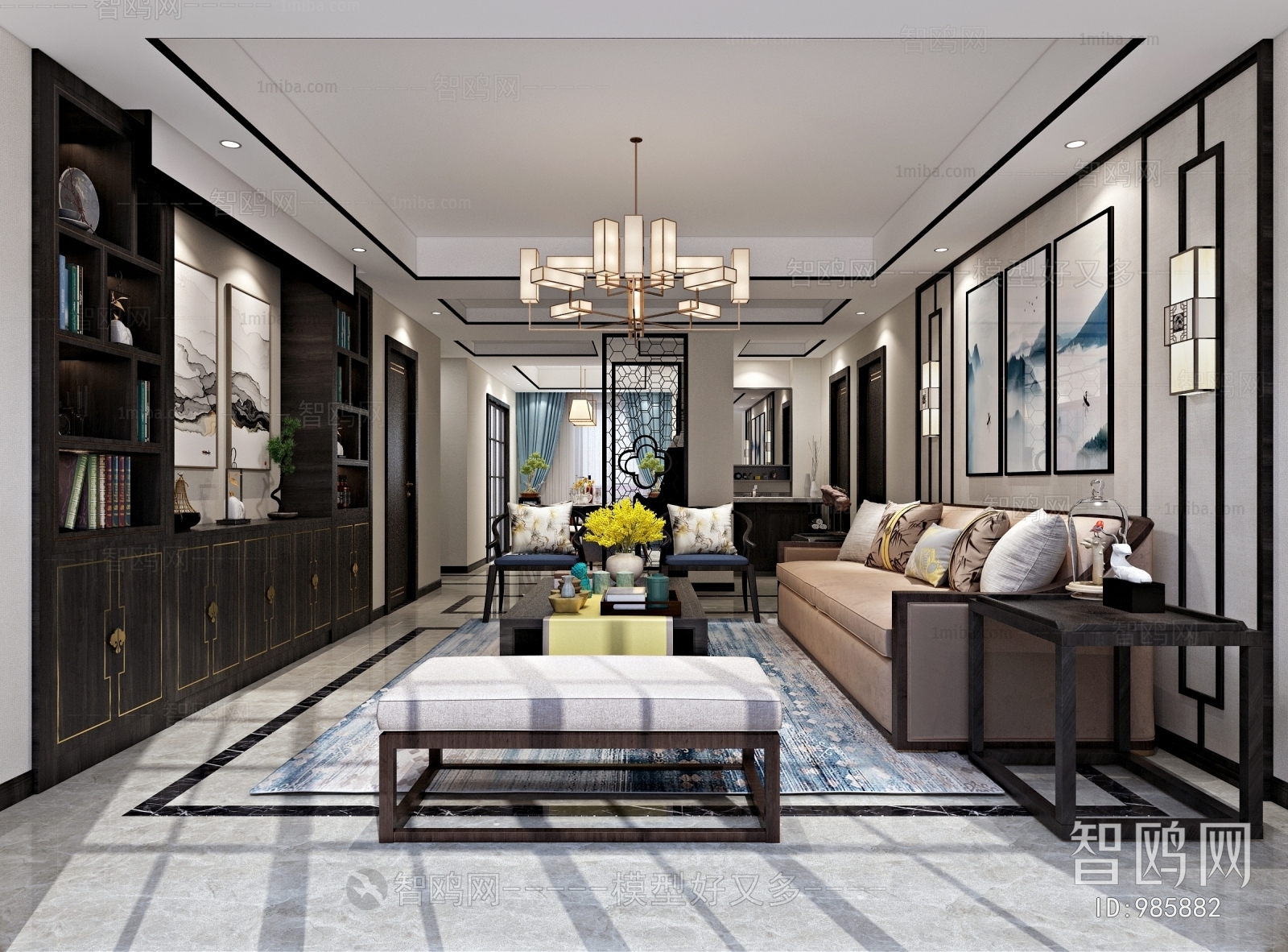 New Chinese Style A Living Room