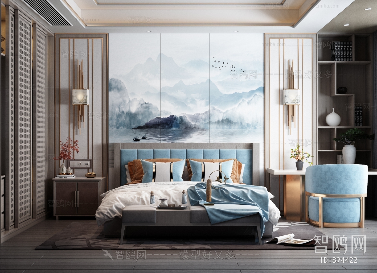 New Chinese Style Bedroom