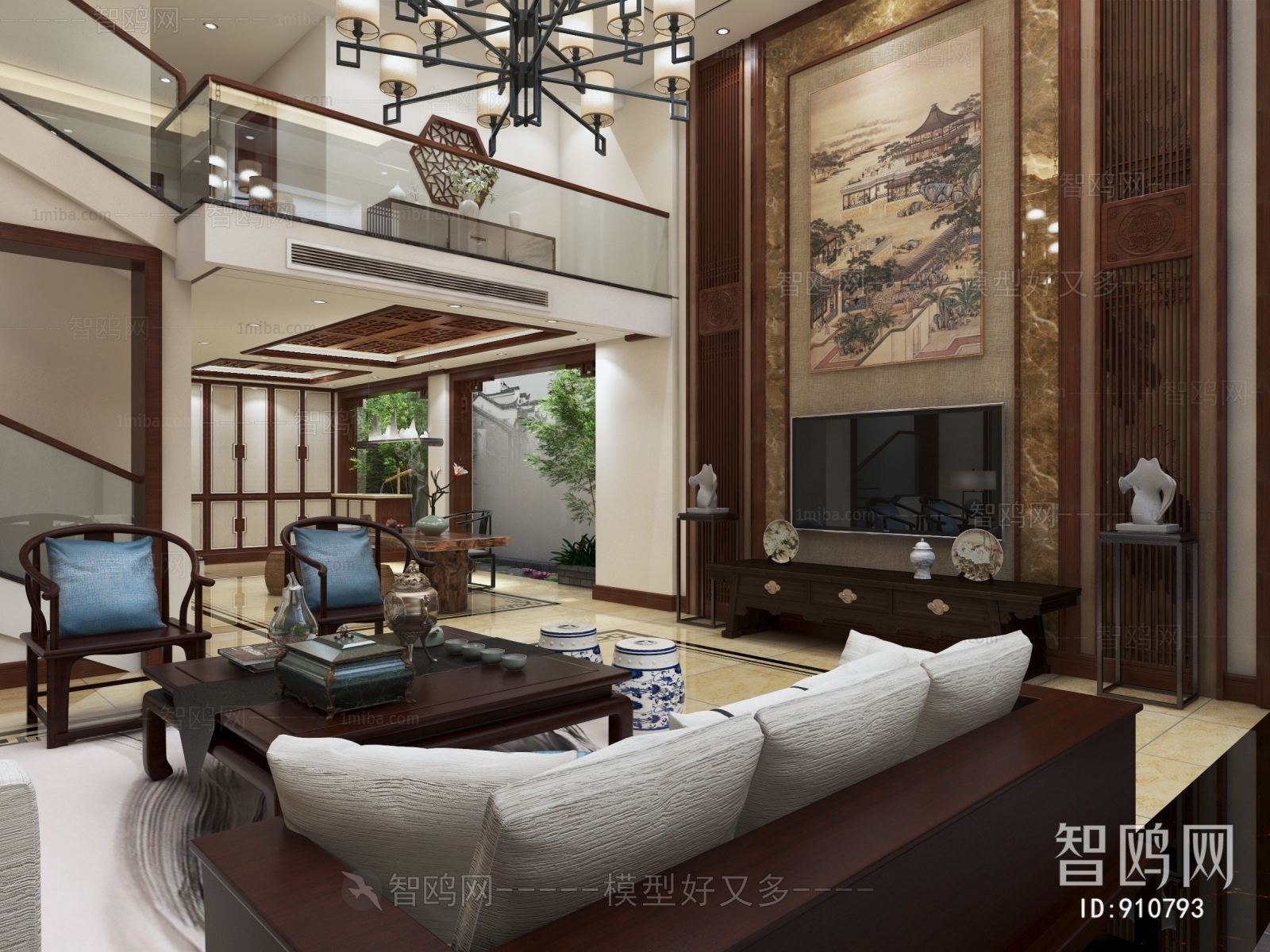 New Chinese Style A Living Room