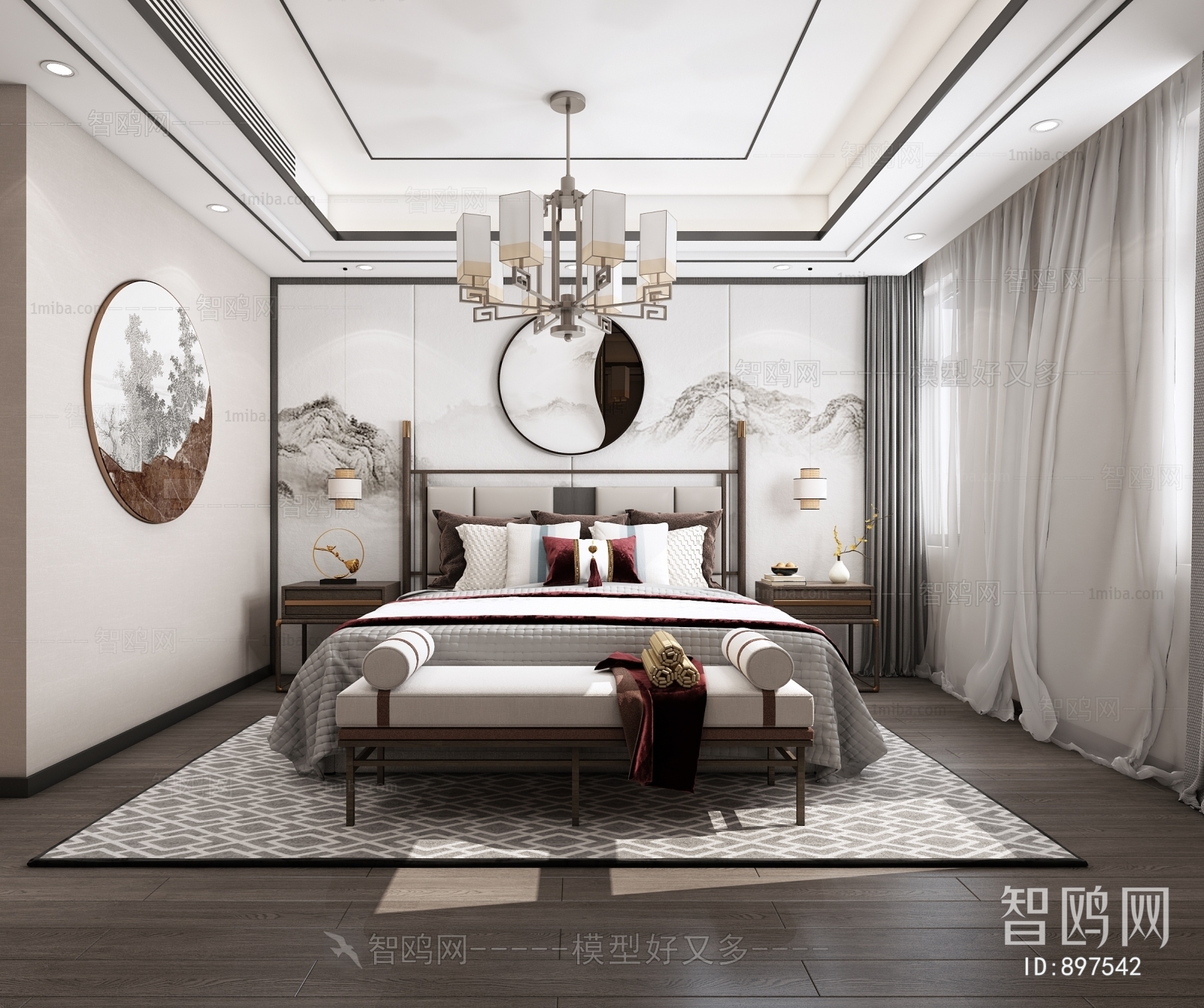 New Chinese Style Bedroom