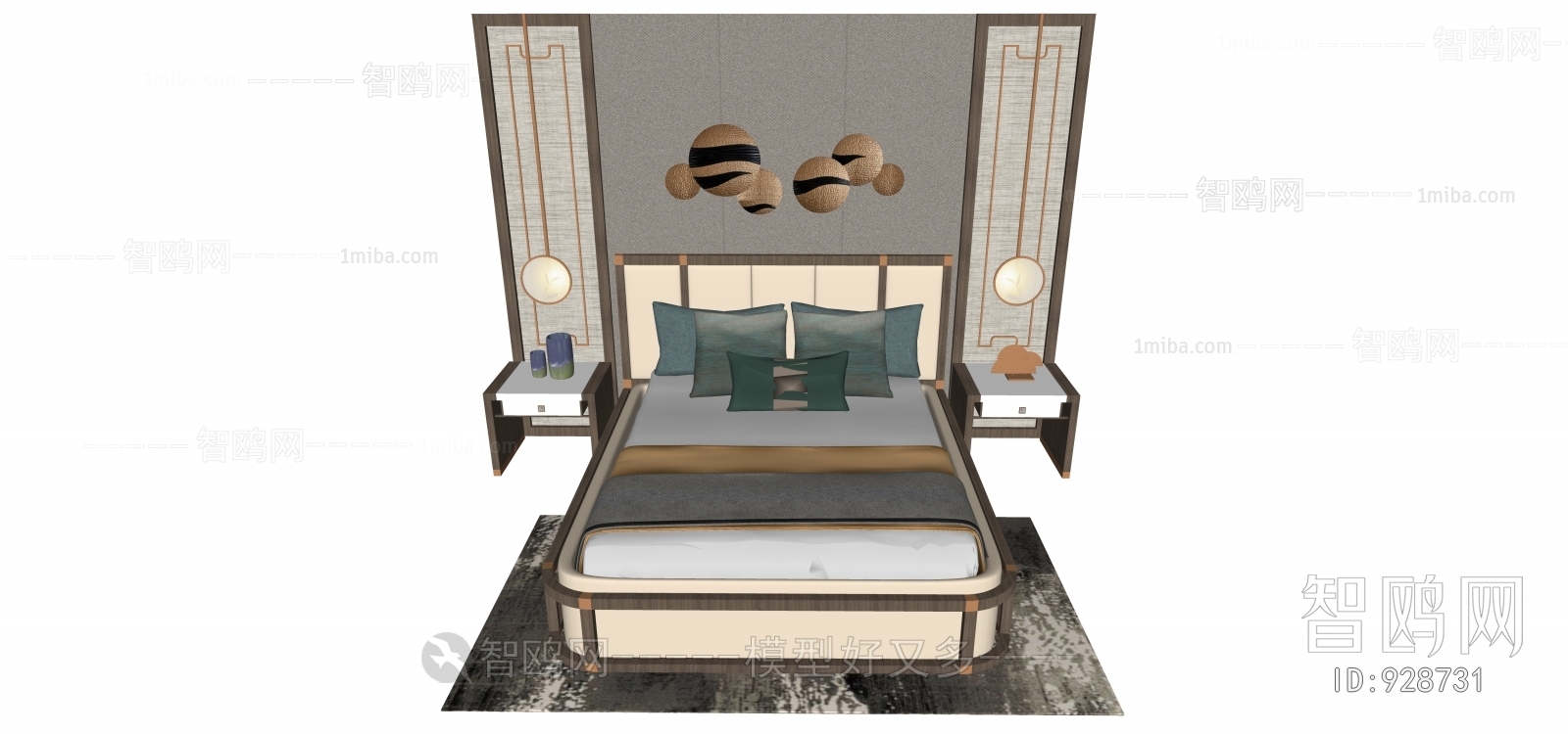 New Chinese Style Double Bed