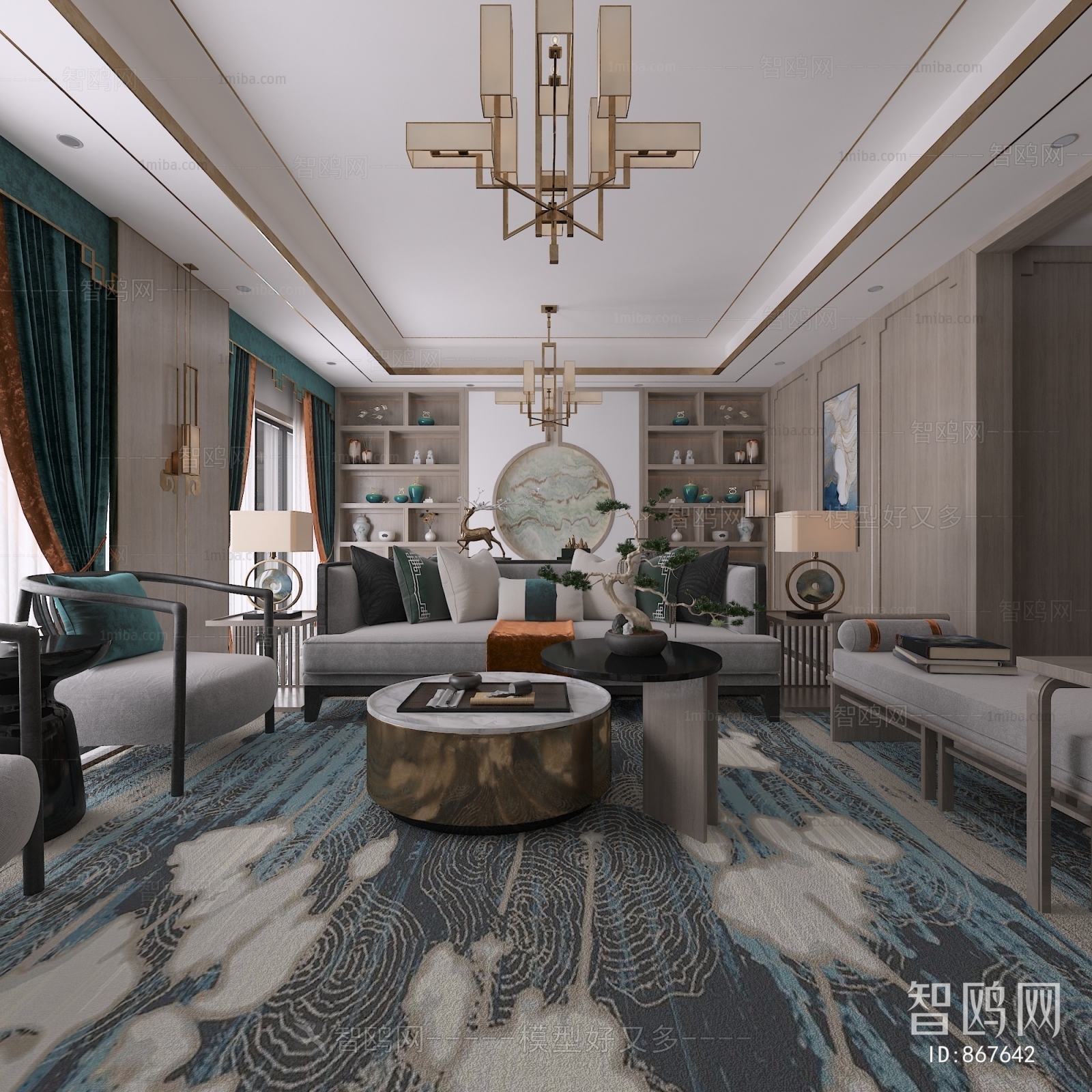 New Chinese Style A Living Room