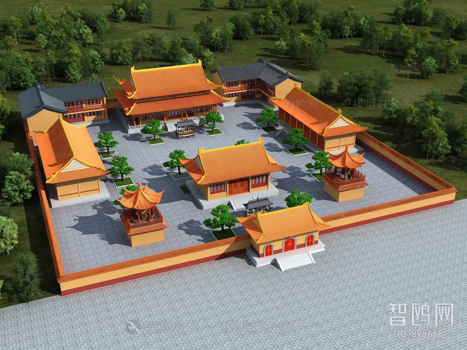 New Chinese Style Ancient Architectural Buildings