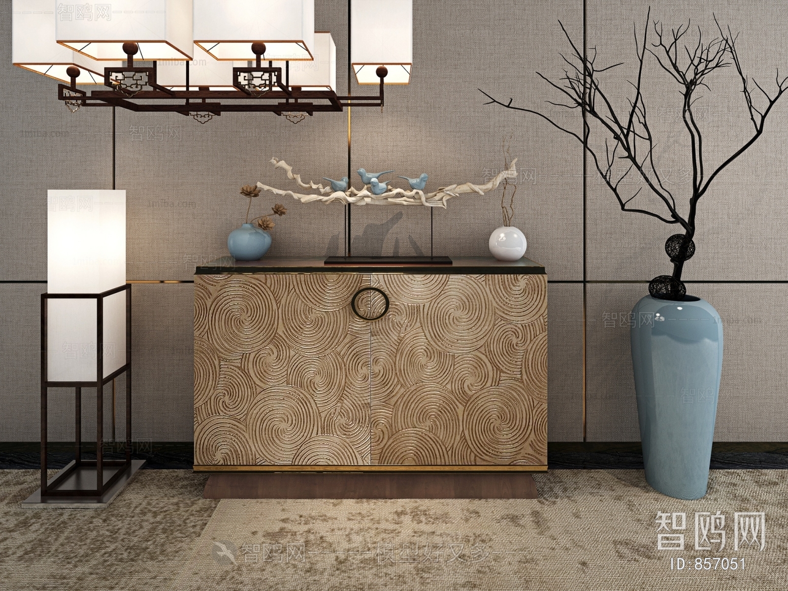 New Chinese Style Decorative Cabinet