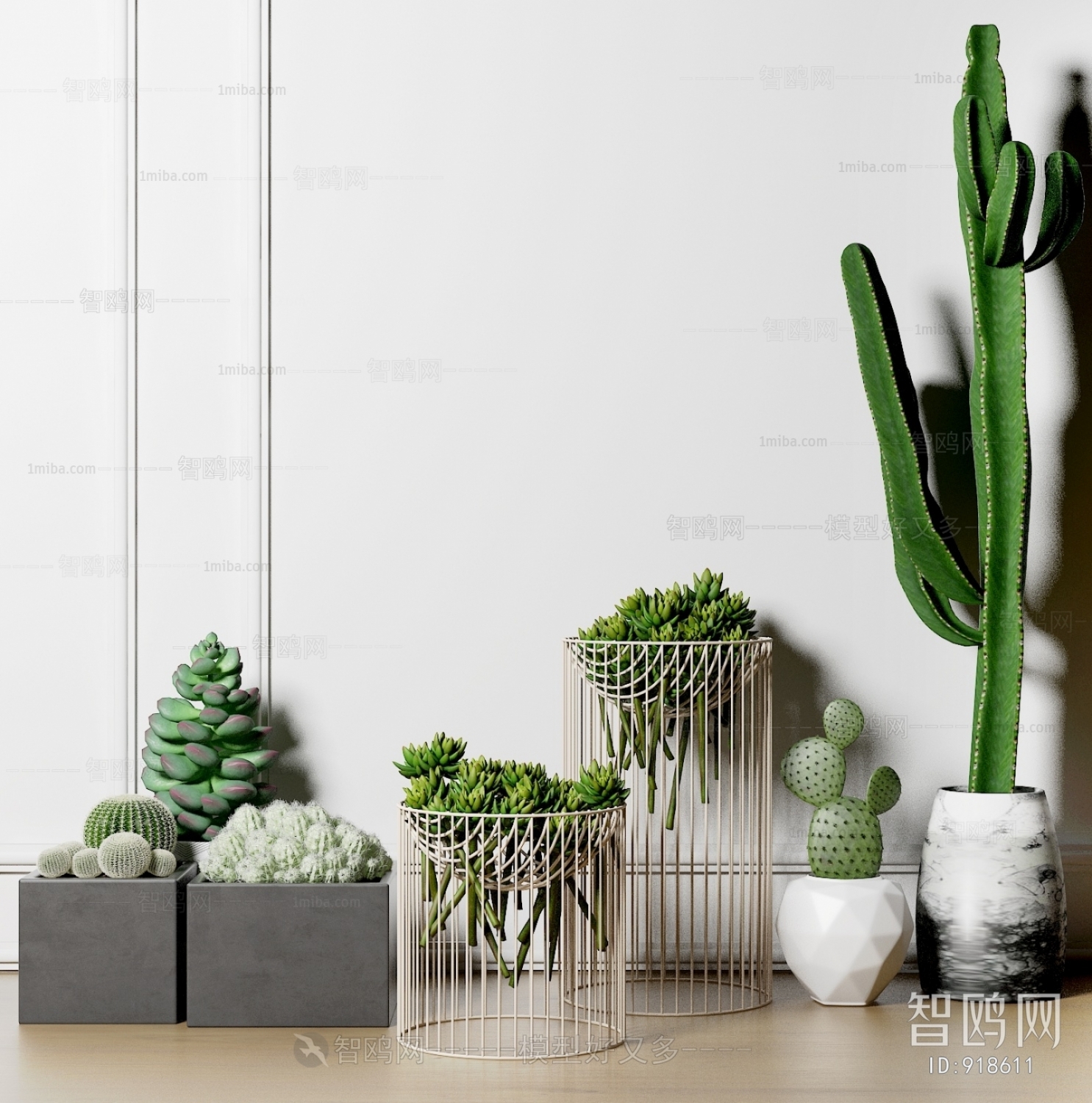 Modern Potted Green Plant