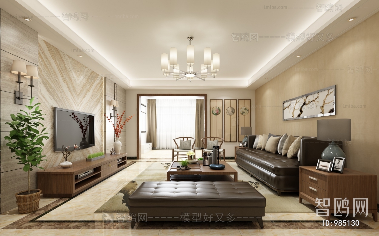 New Chinese Style A Living Room