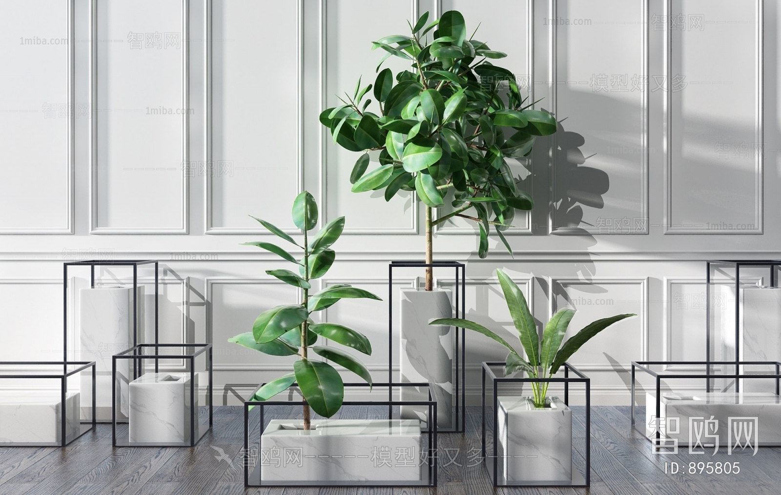 Modern Potted Green Plant