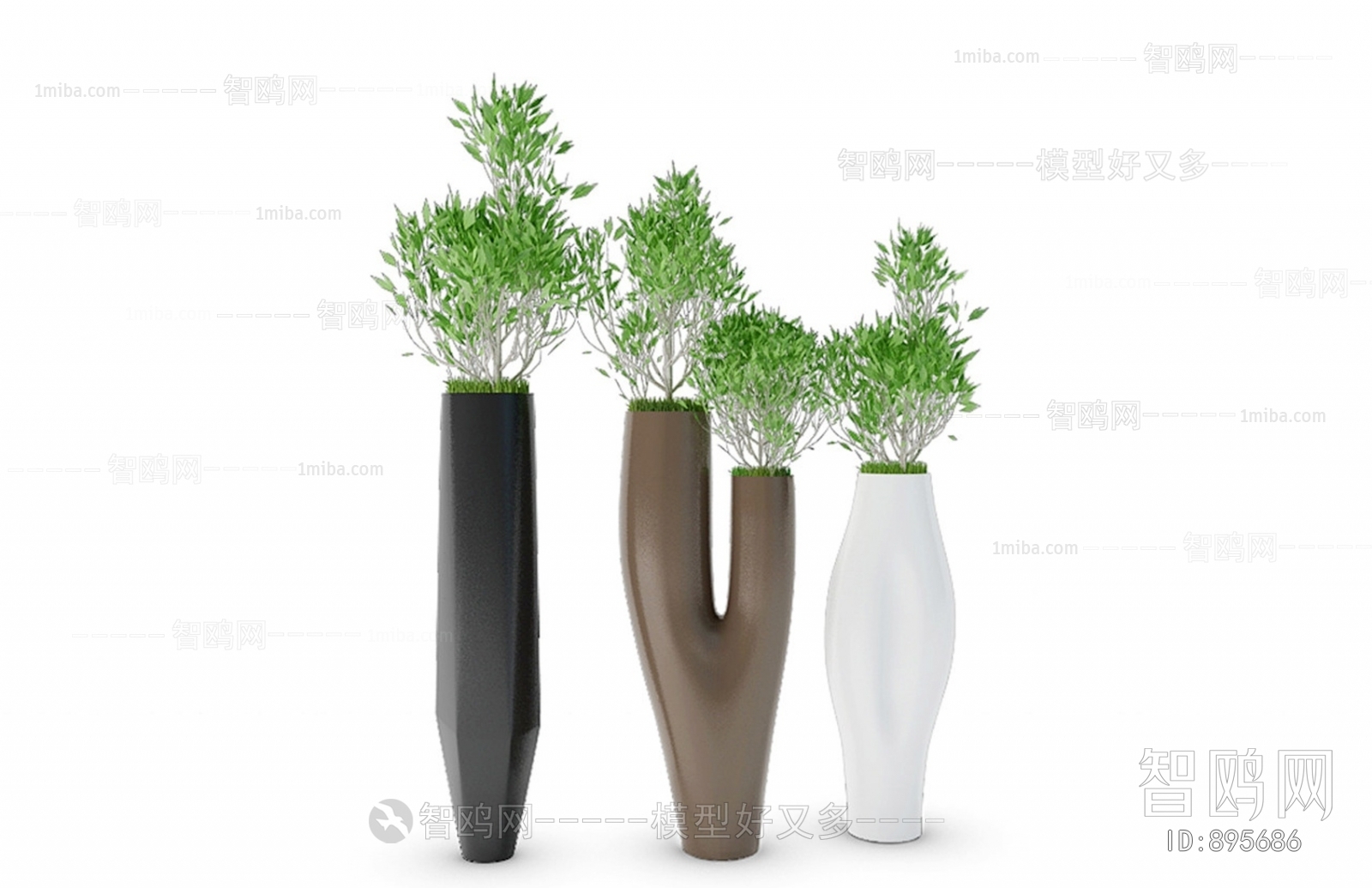 Modern Potted Green Plant