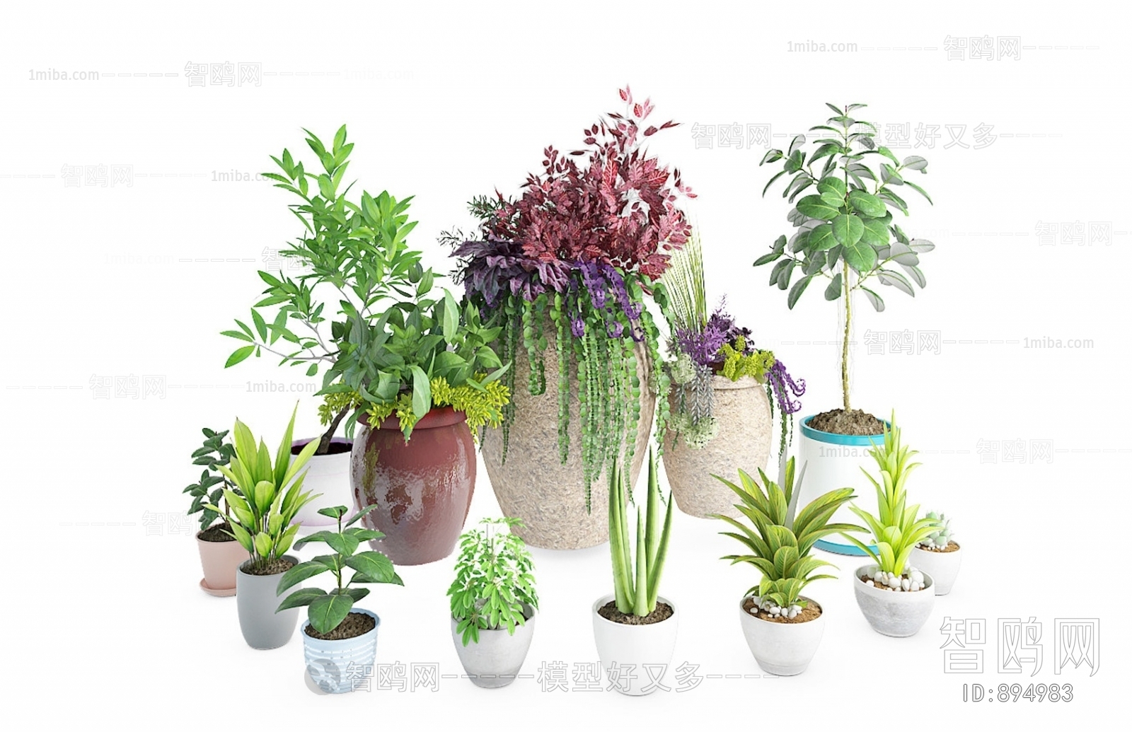 Modern Potted Green Plant